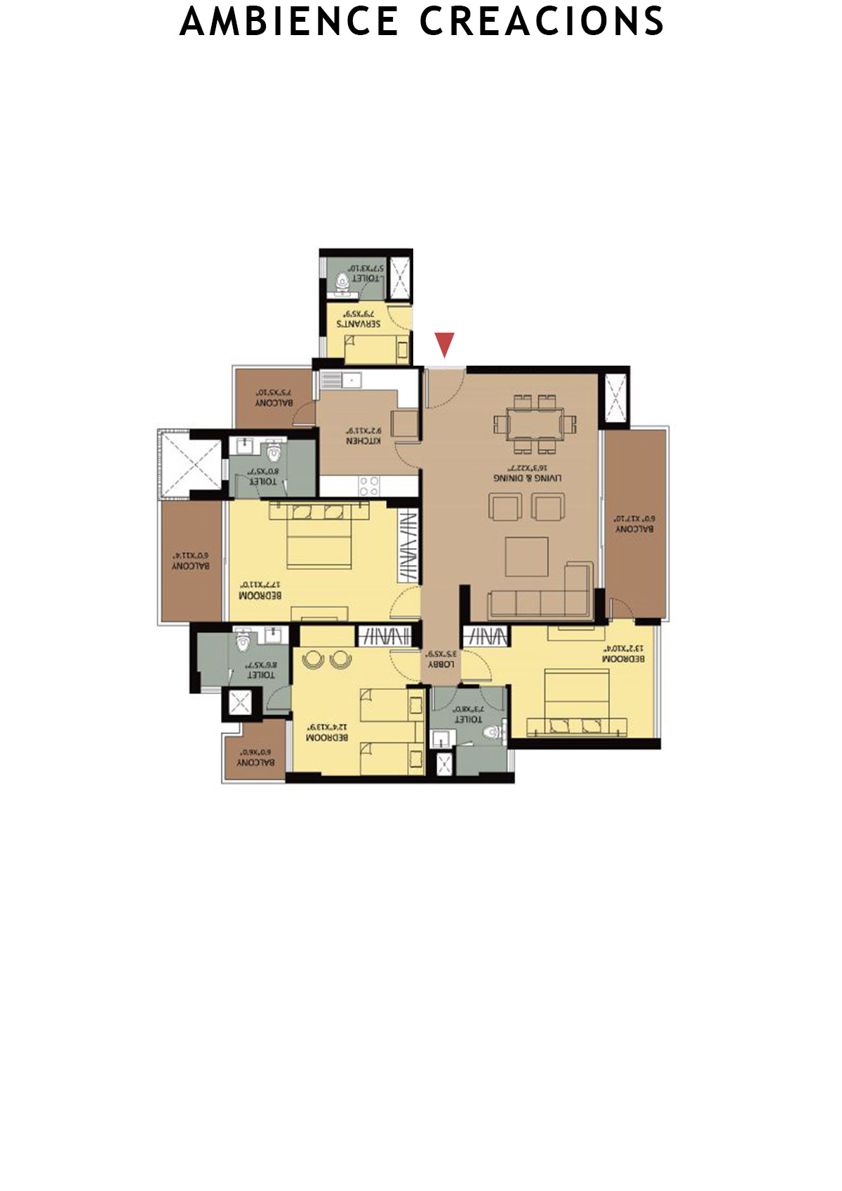 Ambience Creacions Tower J Unit 1 (Type 1) Floor Plan