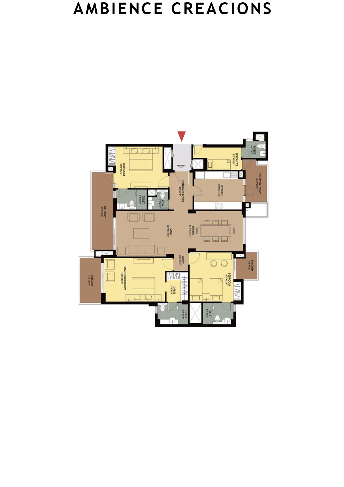 Ambience Creacions Tower K Unit 1 (Type 2) Floor Plan