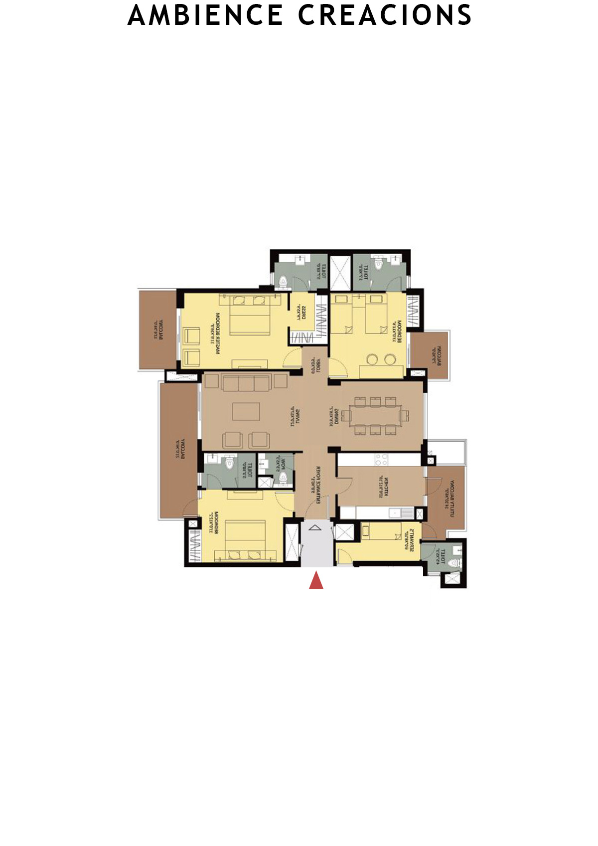 Ambience Creacions Tower K Unit 2 (Type 2) Floor Plan