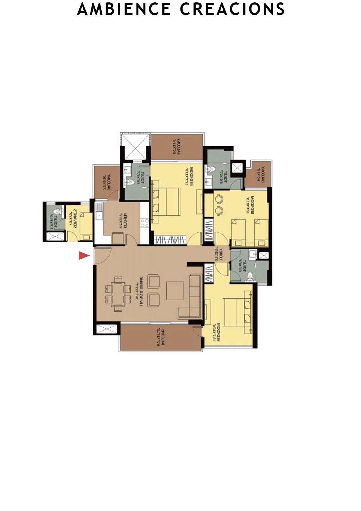 Ambience Creacions Tower M Unit 1 (Type 1) Floor Plan