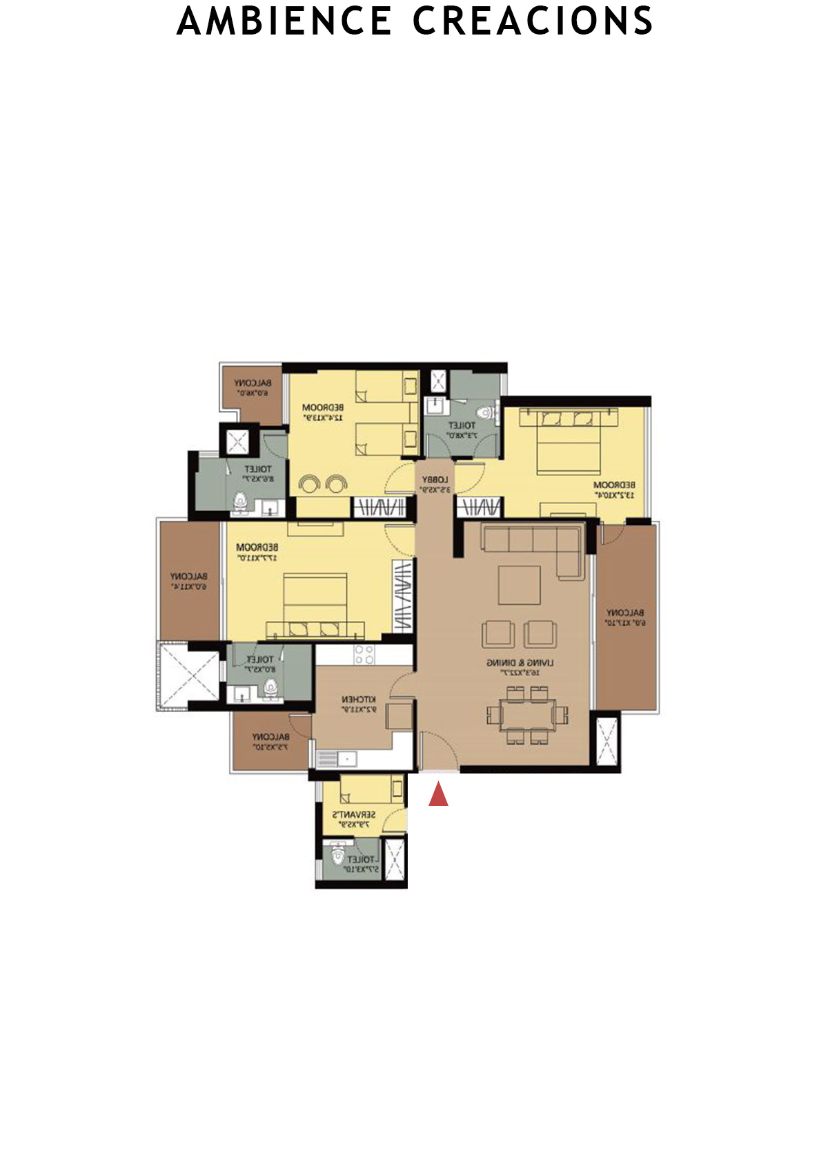 Ambience Creacions Tower M Unit 2 (Type 1) Floor Plan