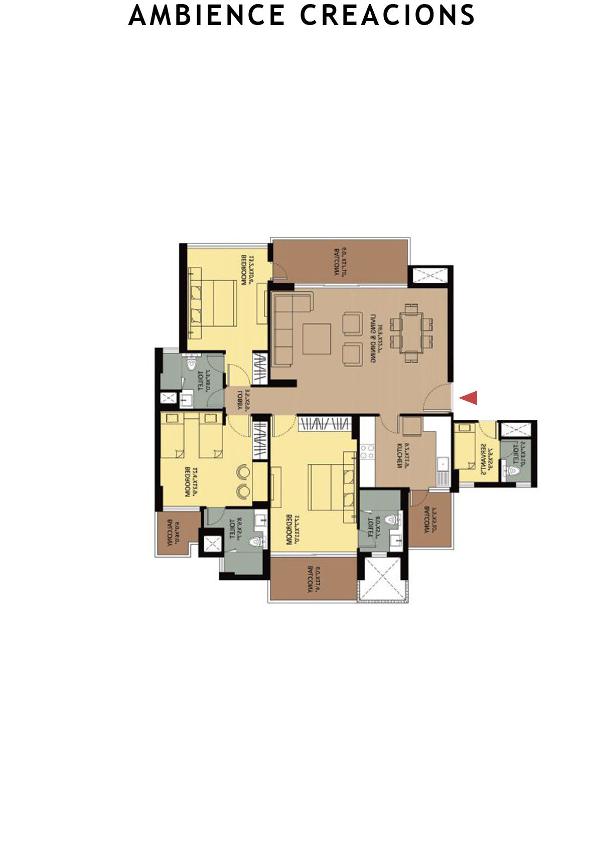 Ambience Creacions Tower M Unit 3 (Type 1) Floor Plan