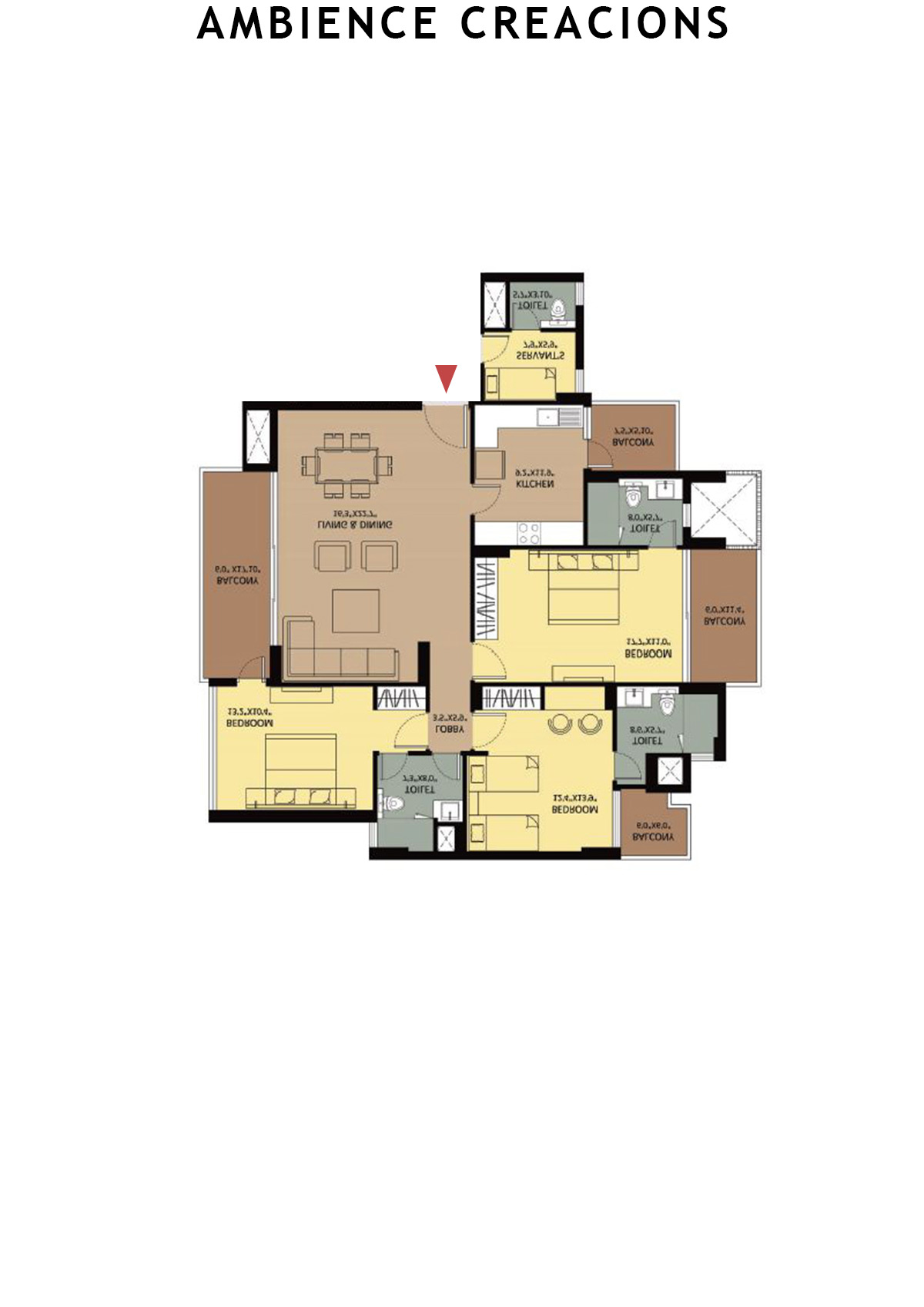 Ambience Creacions Tower M Unit 4 (Type 1) Floor Plan