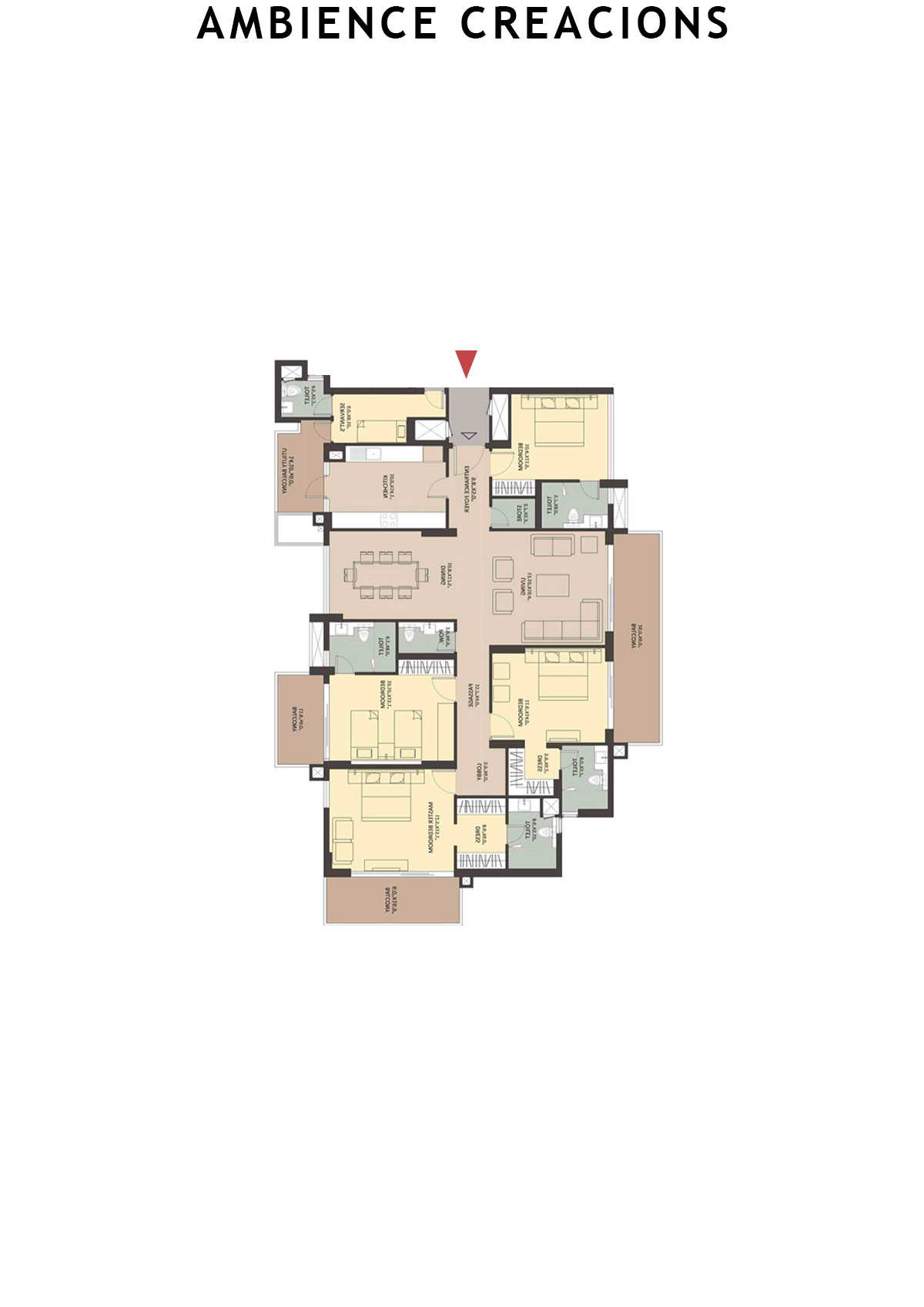 Ambience Creacions Tower O Unit 2 (Type 4) Floor Plan