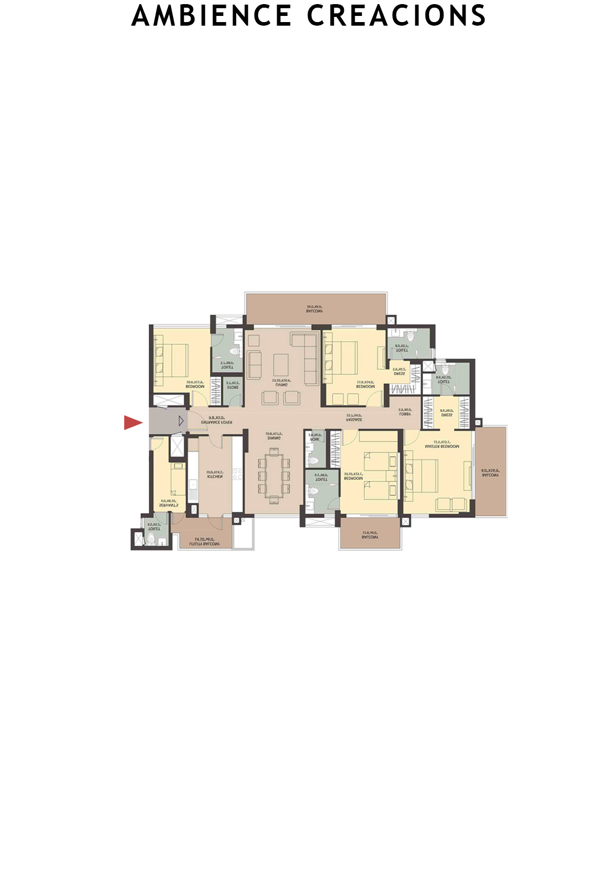 Ambience Creacions Tower P Unit 2 (Type 4) Floor Plan