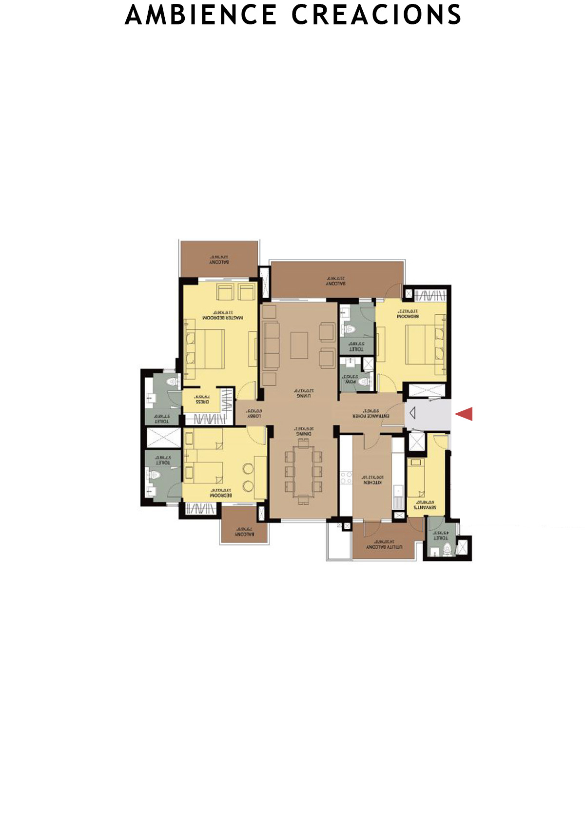 Ambience Creacions Tower Q Unit 1 (Type 2) Floor Plan
