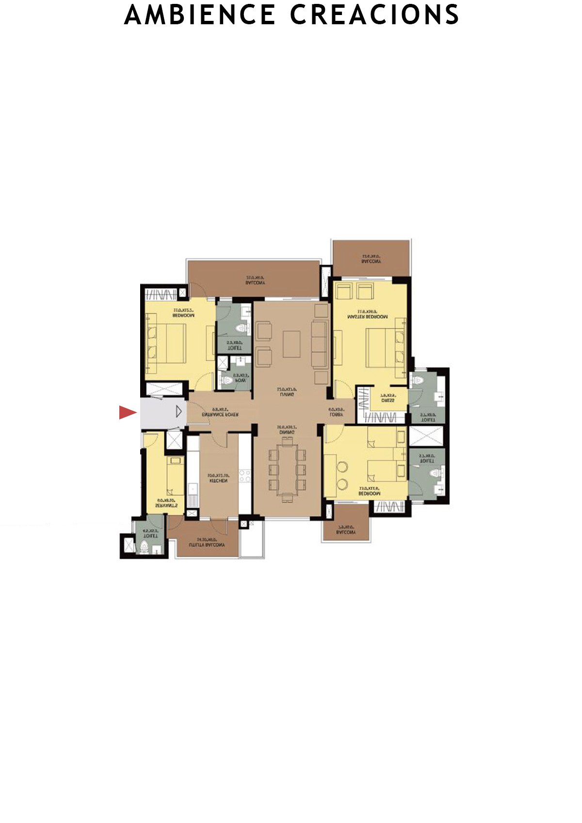 Ambience Creacions Tower Q Unit 2 (Type 2) Floor Plan