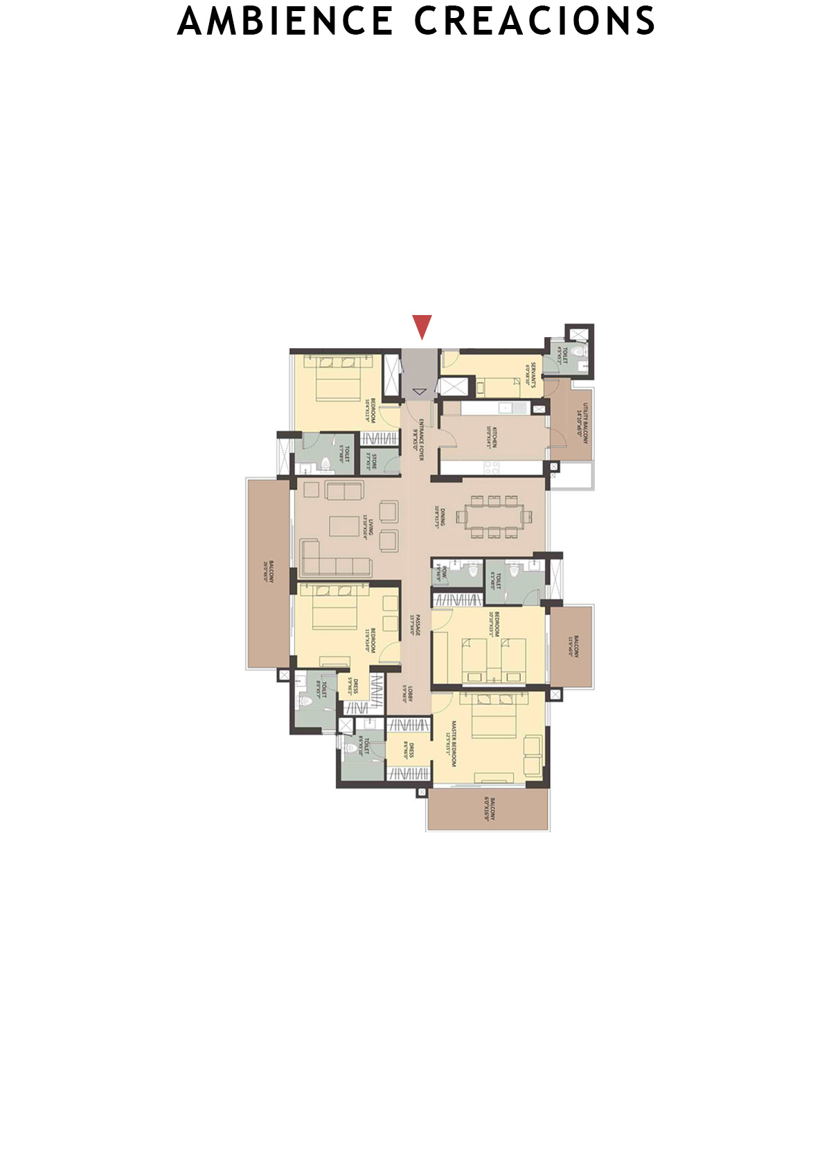 Ambience Creacions Tower R Unit 1 (Type 4) Floor Plan