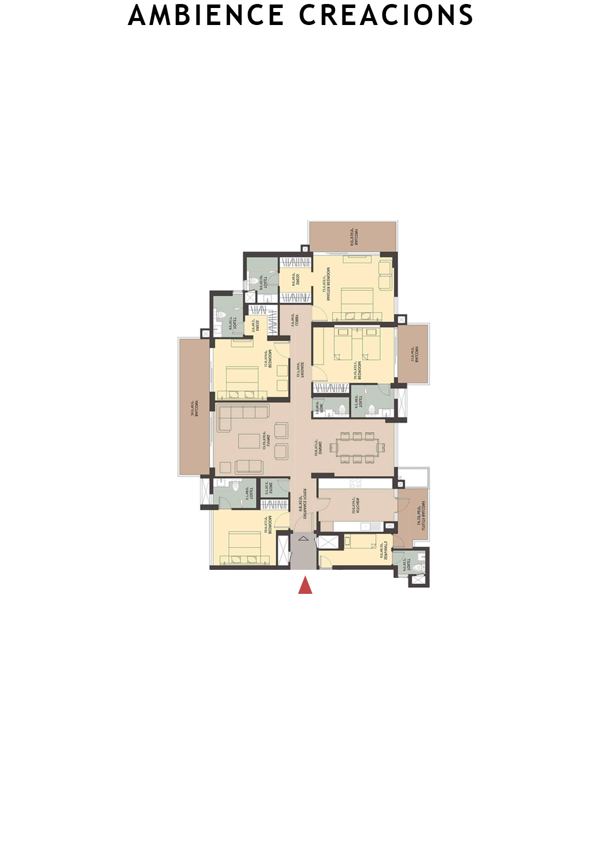 Ambience Creacions Tower R Unit 2 (Type 4) Floor Plan