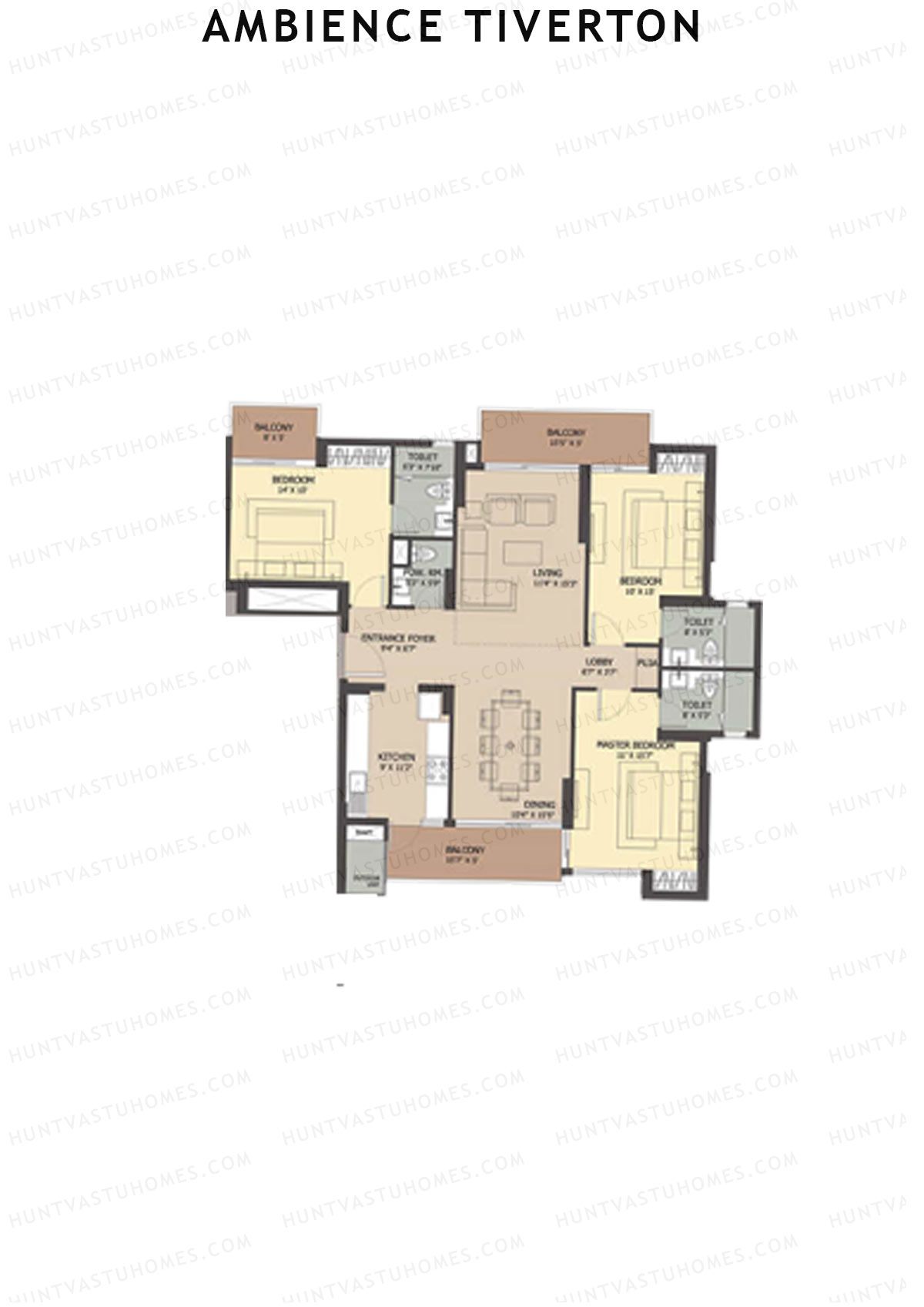 Ambience Tiverton Tower B Unit 1 Floor Plan