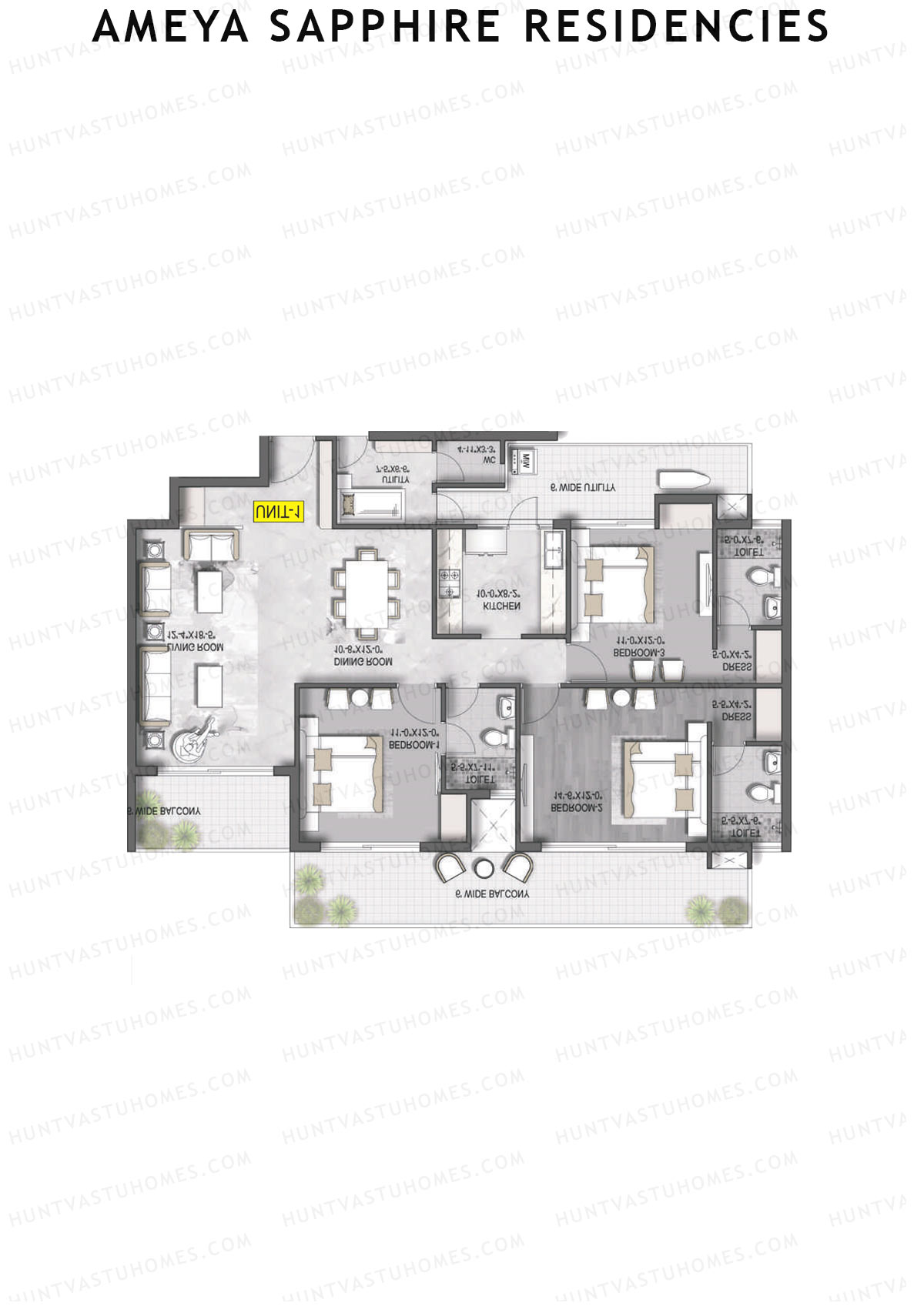 Ameya Sapphire Residencies Tower 1 Unit 2 Floor Plan