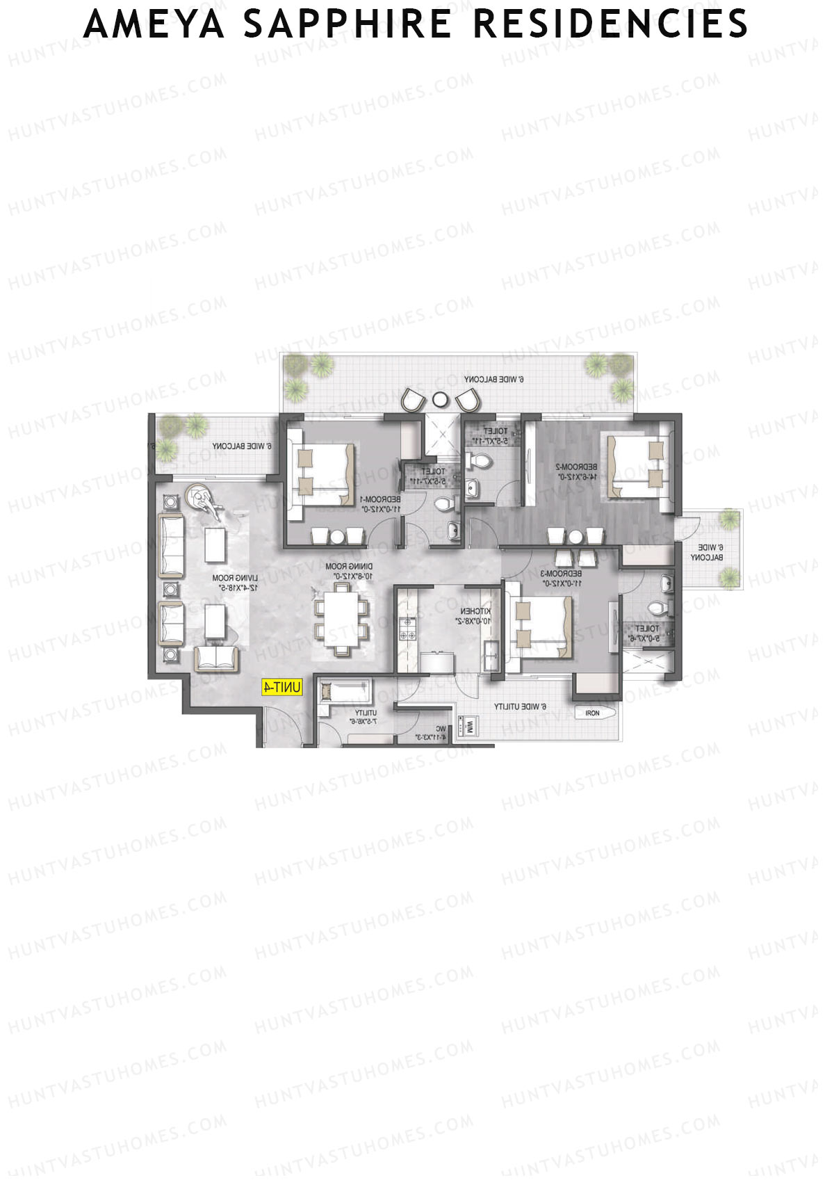 Ameya Sapphire Residencies Tower 2 Unit 1 Floor Plan