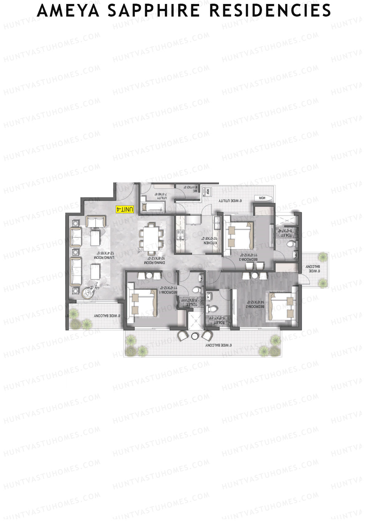 Ameya Sapphire Residencies Tower 2 Unit 2 Floor Plan