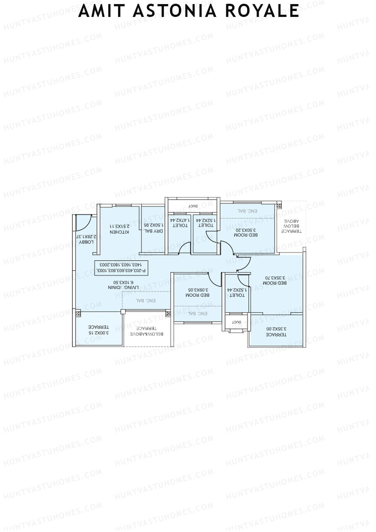 Amit Astonia Royale Tower P Unit 3 (Type 4) Floor Plan