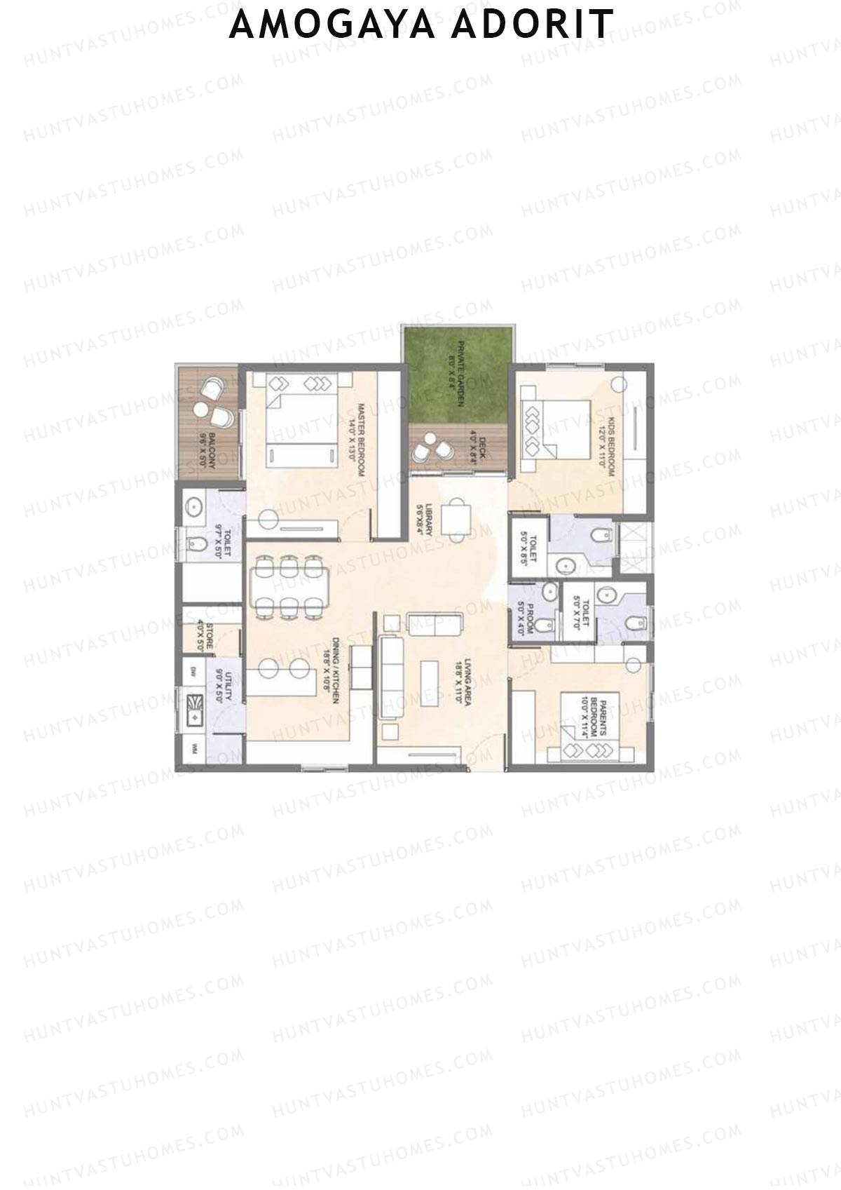 Amogaya Adorit, Tower B, Unit 4, 3BHK, Super Area 1806   sq ft 