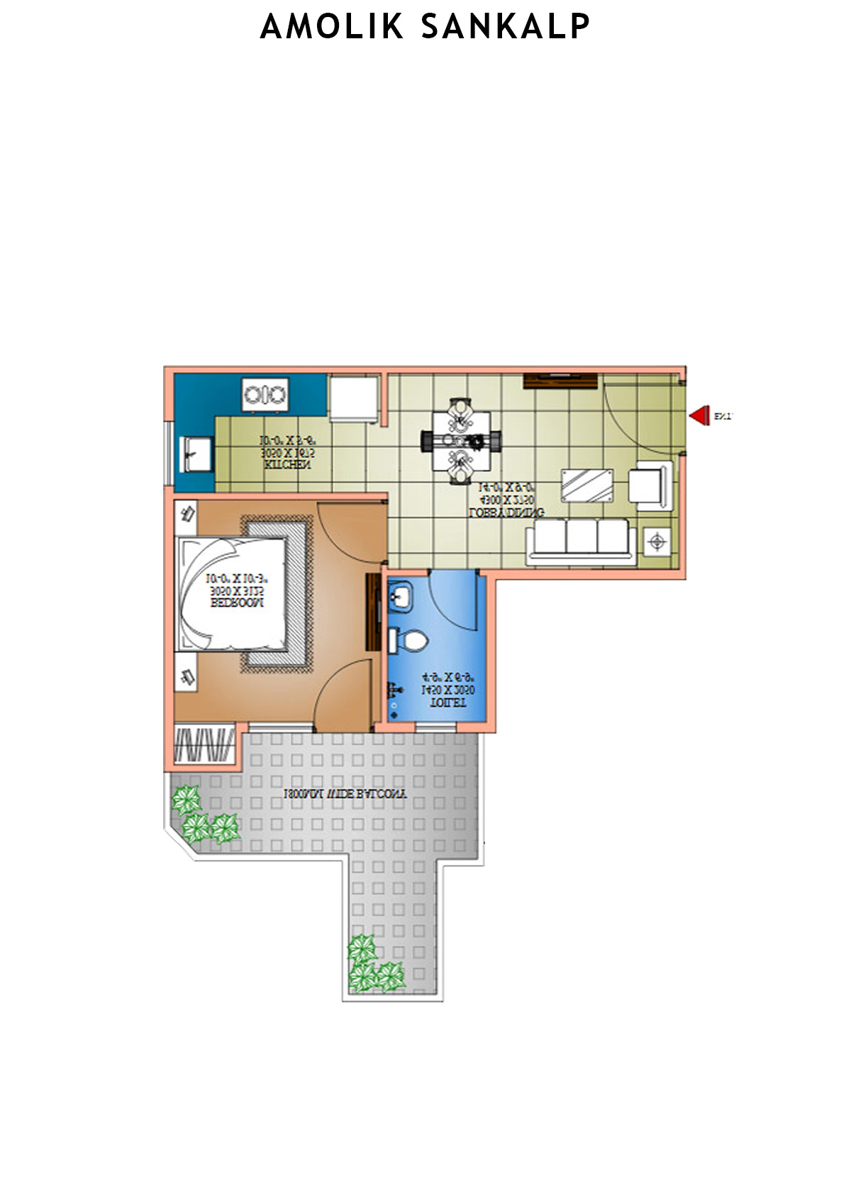Amolik Sankalp Tower 11 Unit 4 (Type 3) Floor Plan