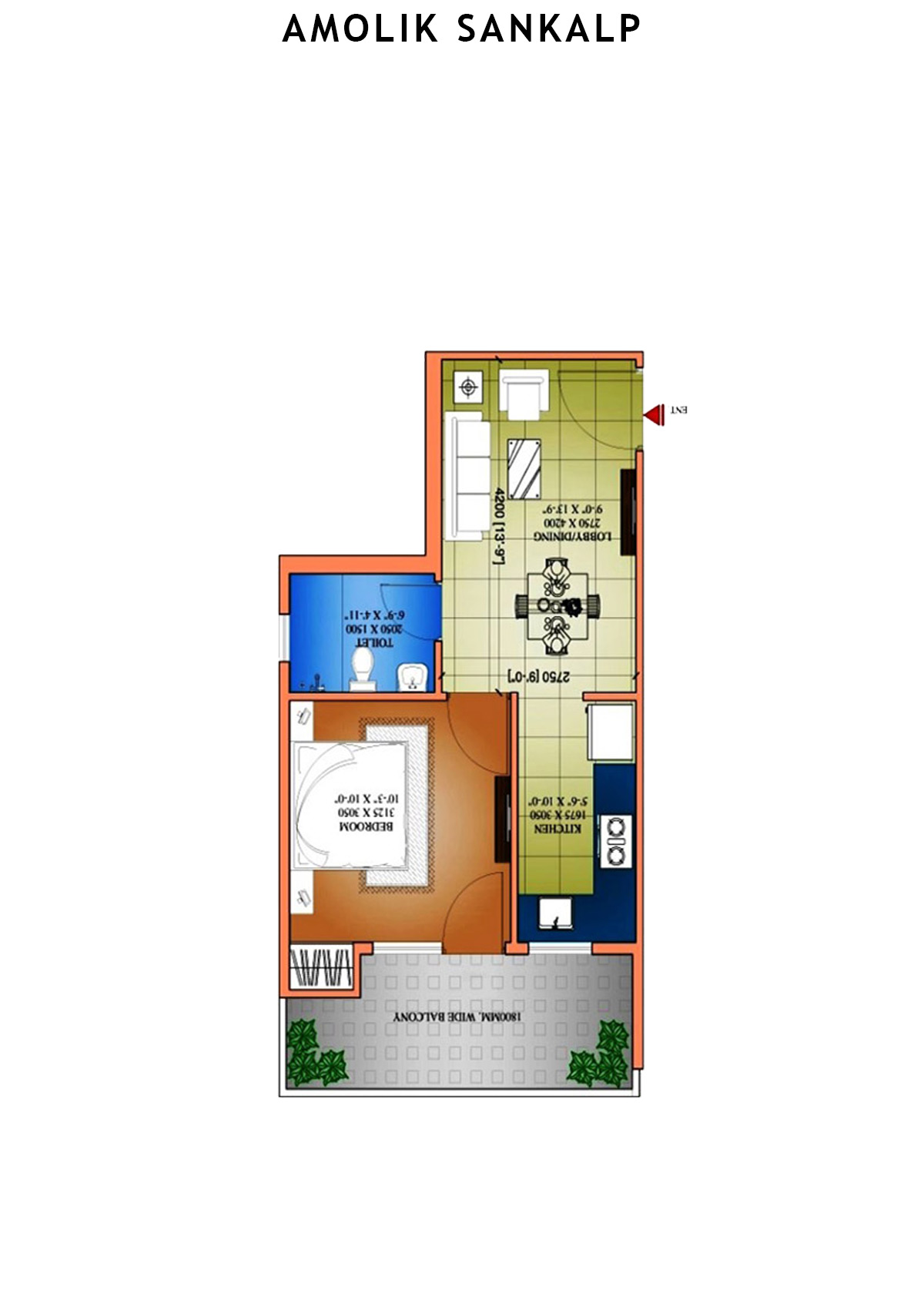 Amolik Sankalp Tower 11 Unit 7 (Type 1) Floor Plan