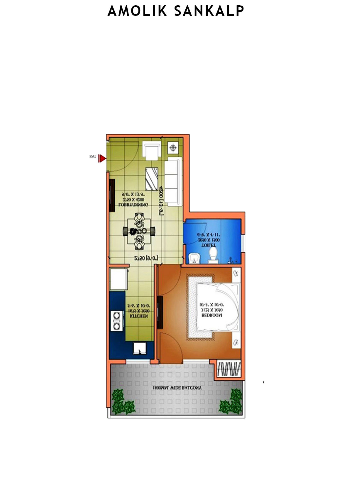 Amolik Sankalp Tower 11 Unit 8 (Type 1) Floor Plan