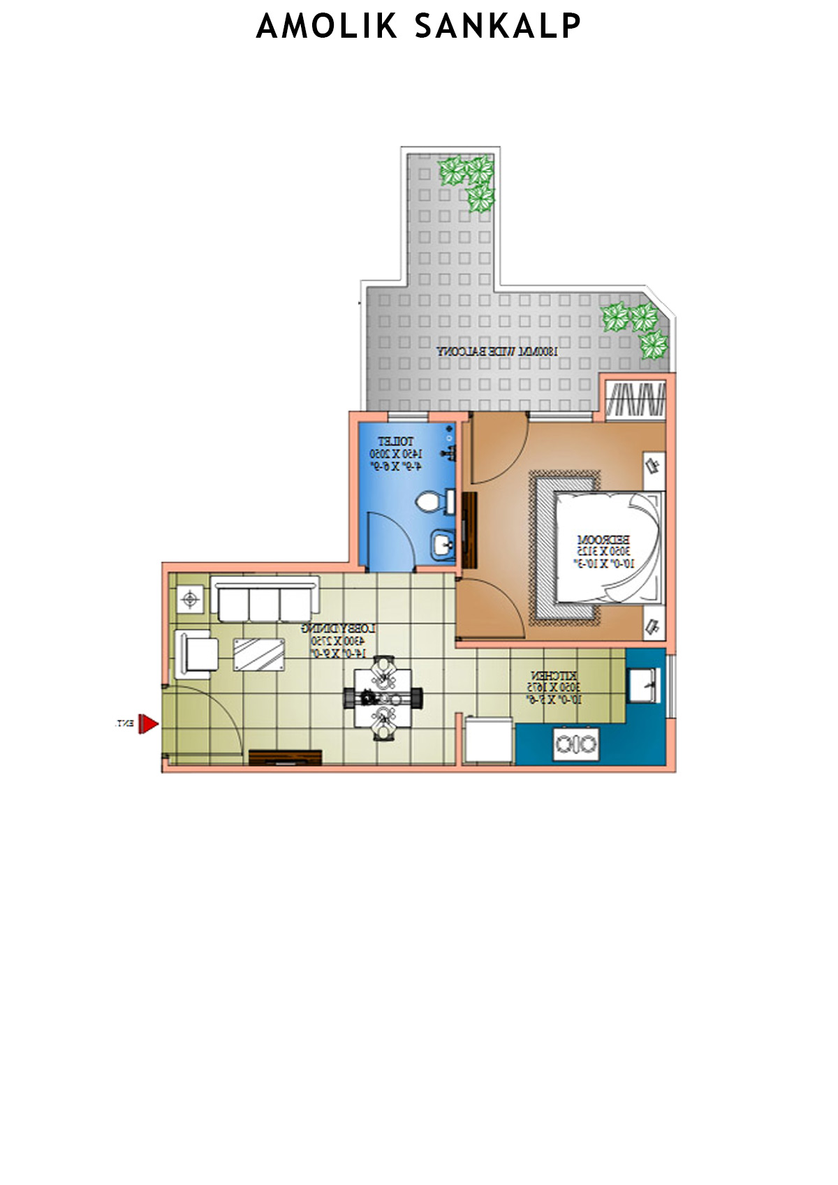 Amolik Sankalp Tower 12 Unit 13 (Type 3) Floor Plan