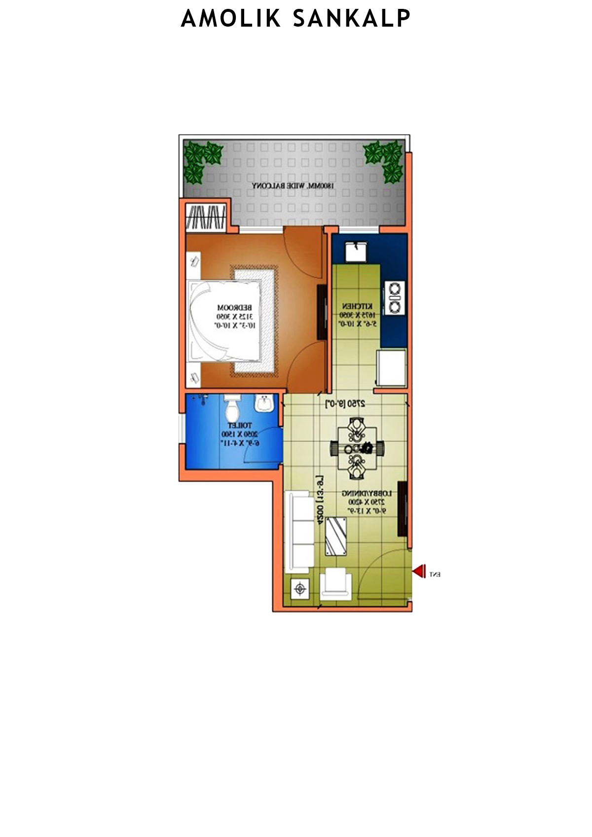 Amolik Sankalp Tower 12 Unit 15 (Type 1) Floor Plan