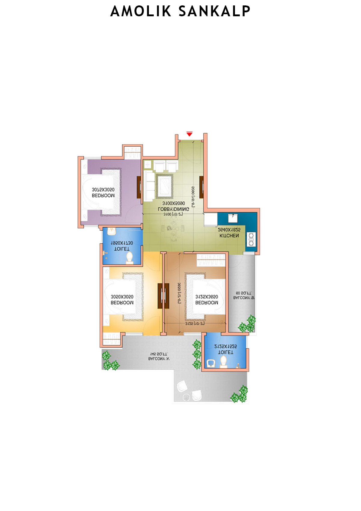 Amolik Sankalp Tower 8 Unit 4 (Type 2) Floor Plan