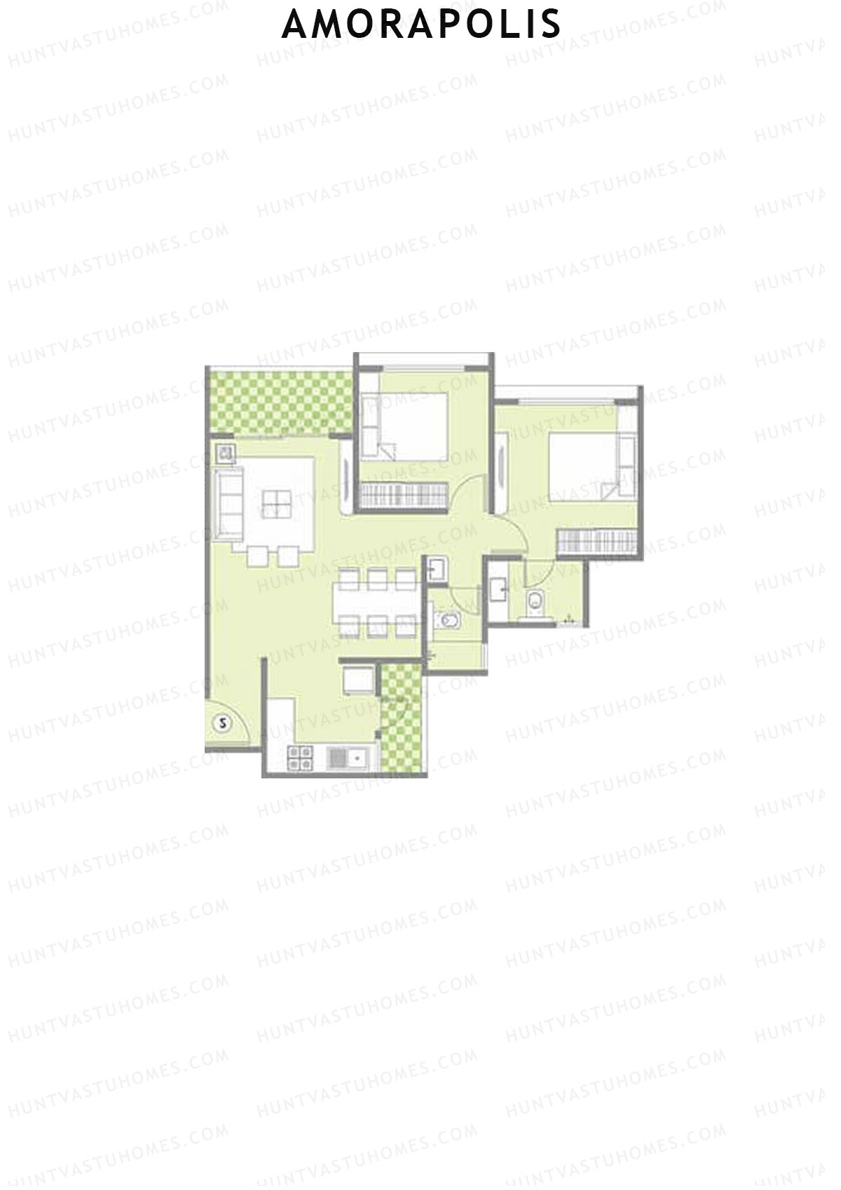 Amorapolis Wing B Unit 1 Floor Plan