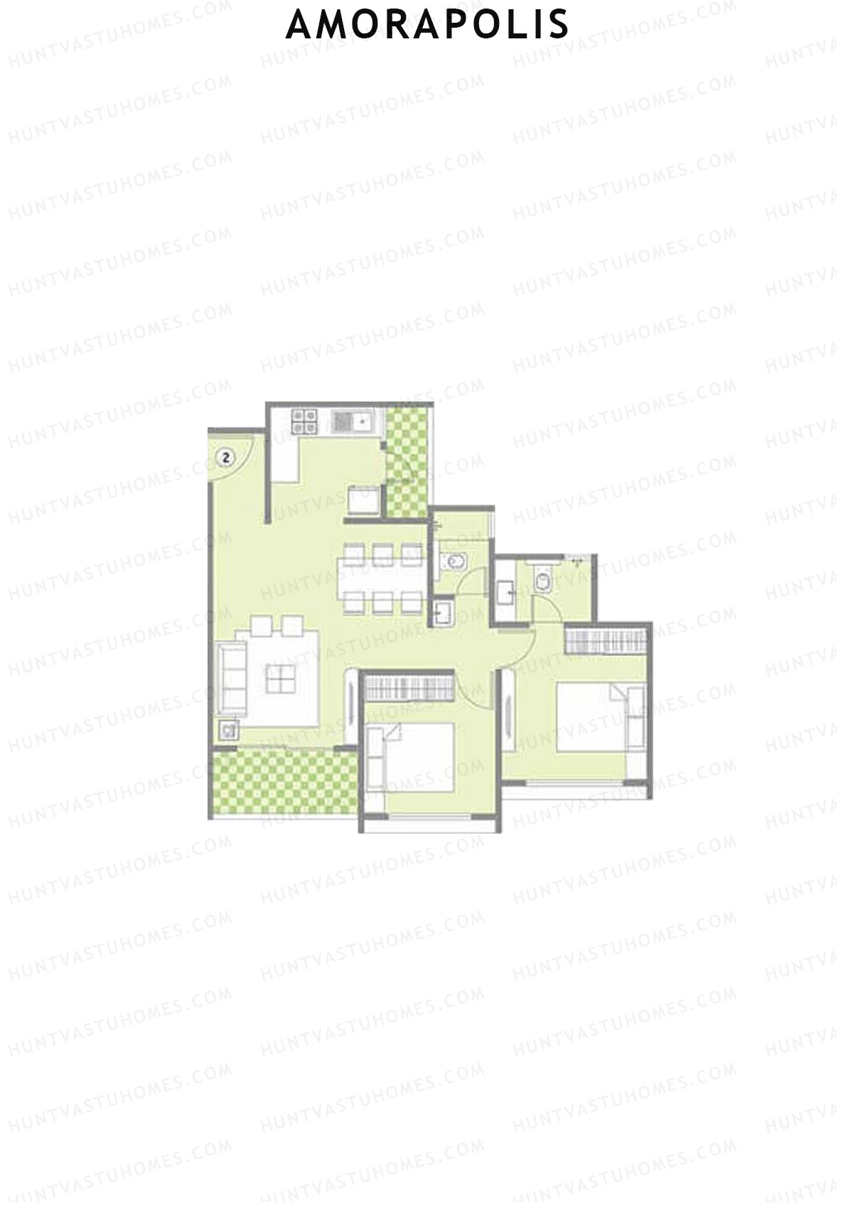 Amorapolis Wing B Unit 2 Floor Plan