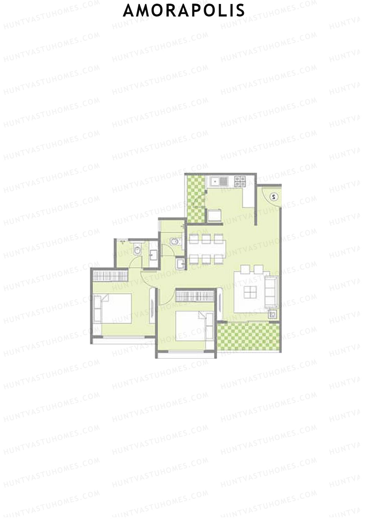 Amorapolis Wing B Unit 3 Floor Plan