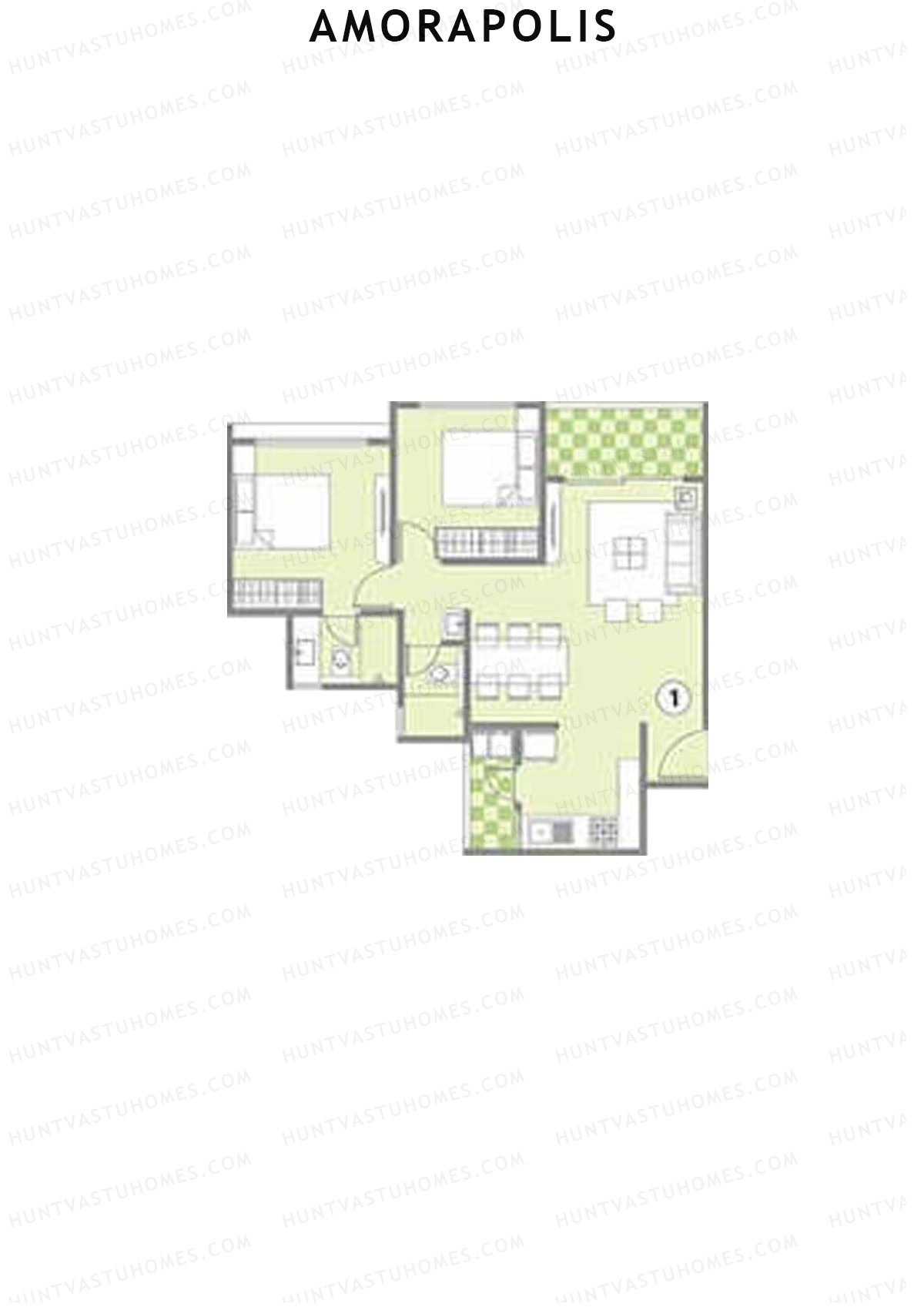 Amorapolis Wing C Unit 1 Floor Plan