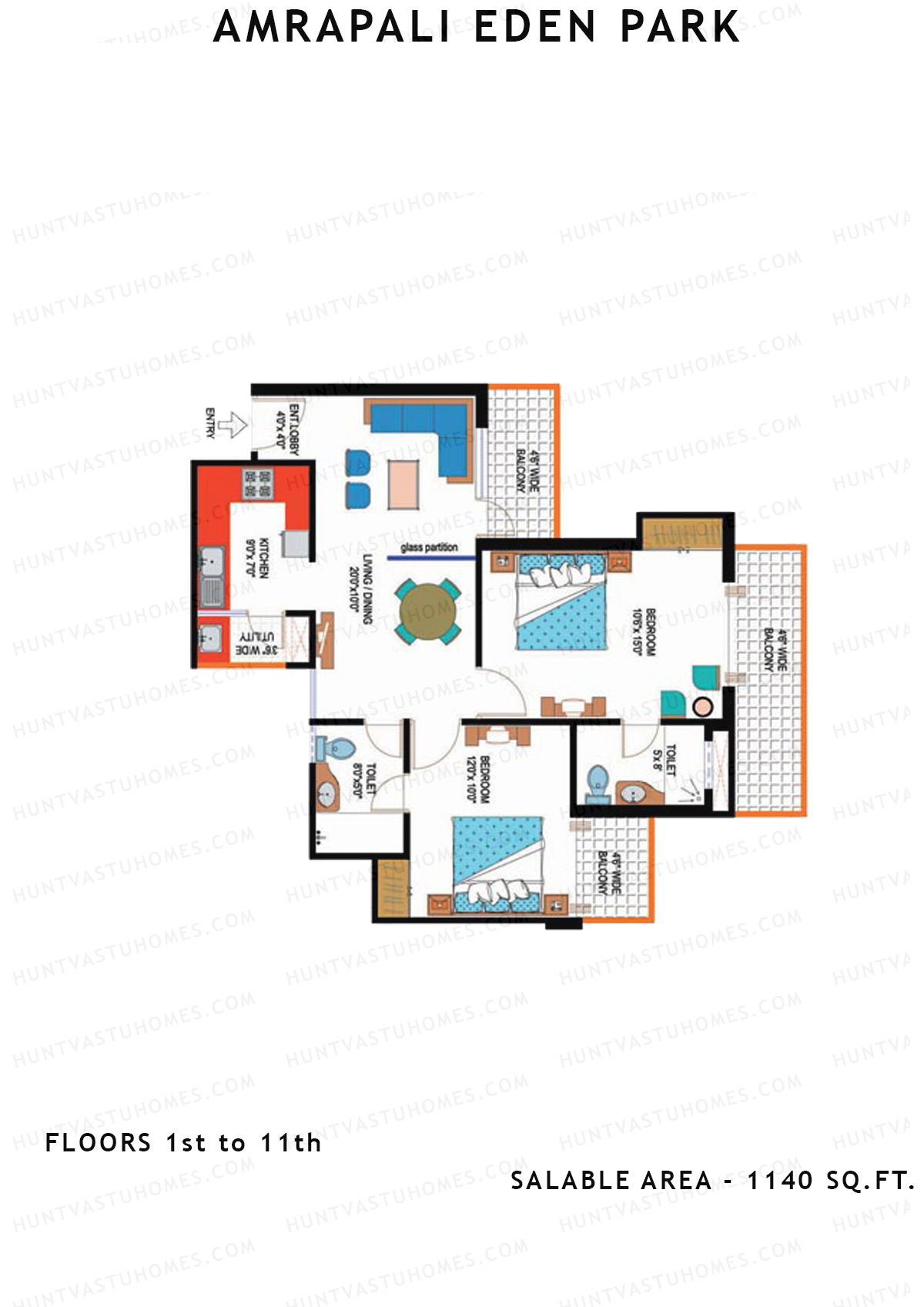 Amrapali Eden Park Tower C Unit 1 Floor Plan