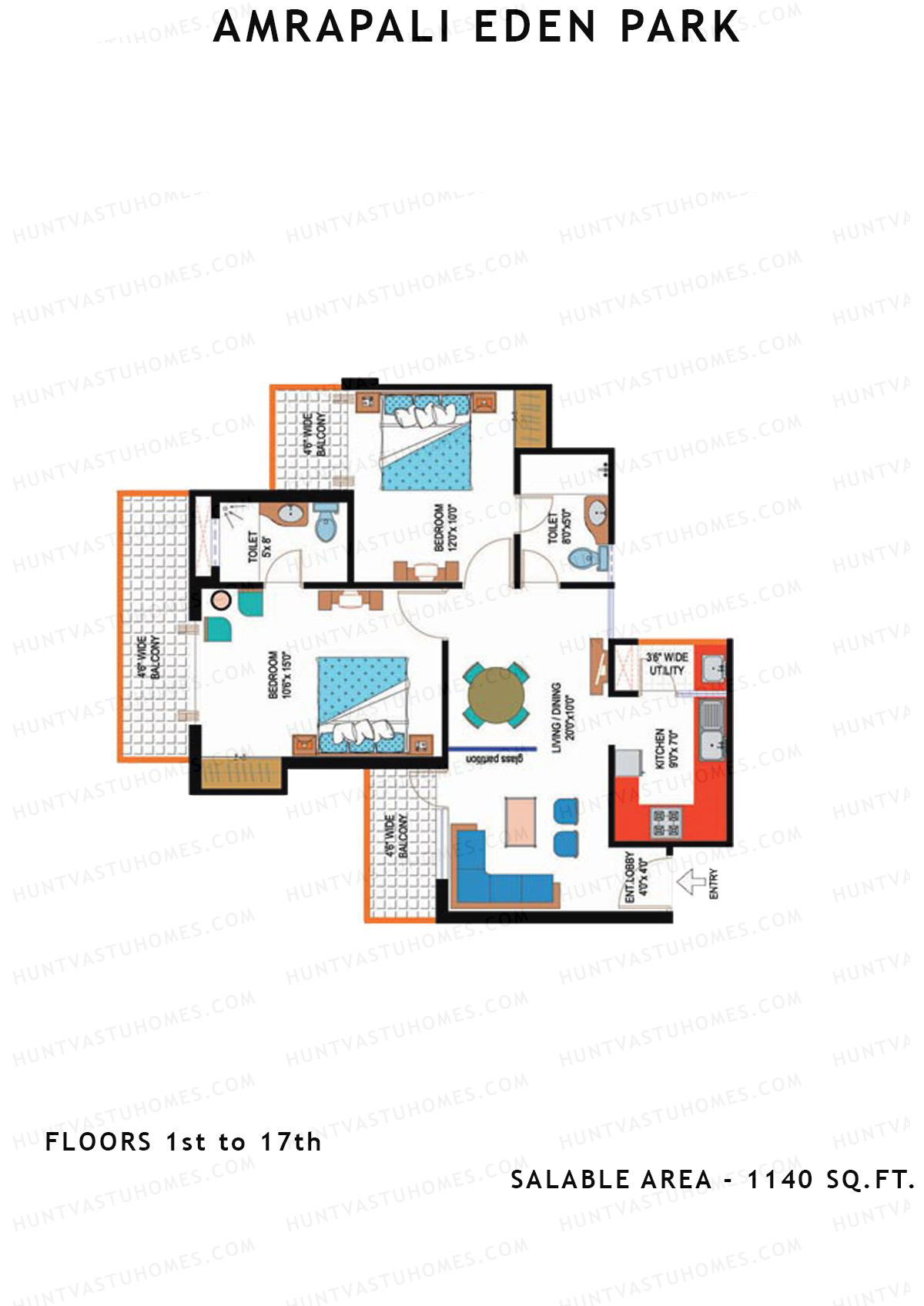 Amrapali Eden Park Tower C Unit 4 Floor Plan