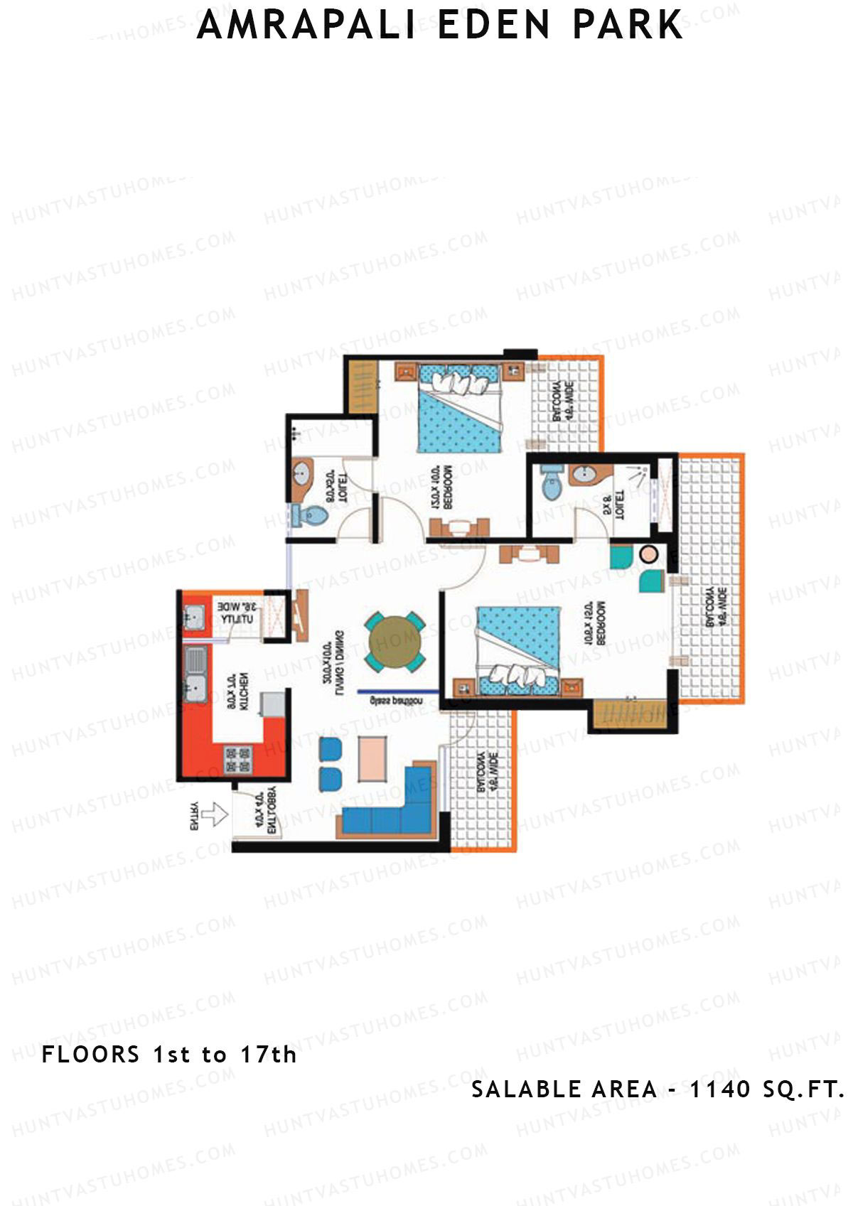 Amrapali Eden Park Tower C Unit 5 Floor Plan