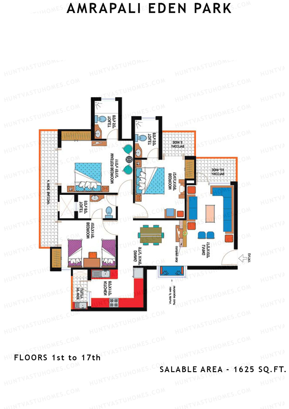 Amrapali Eden Park Tower A Unit 4 Floor Plan