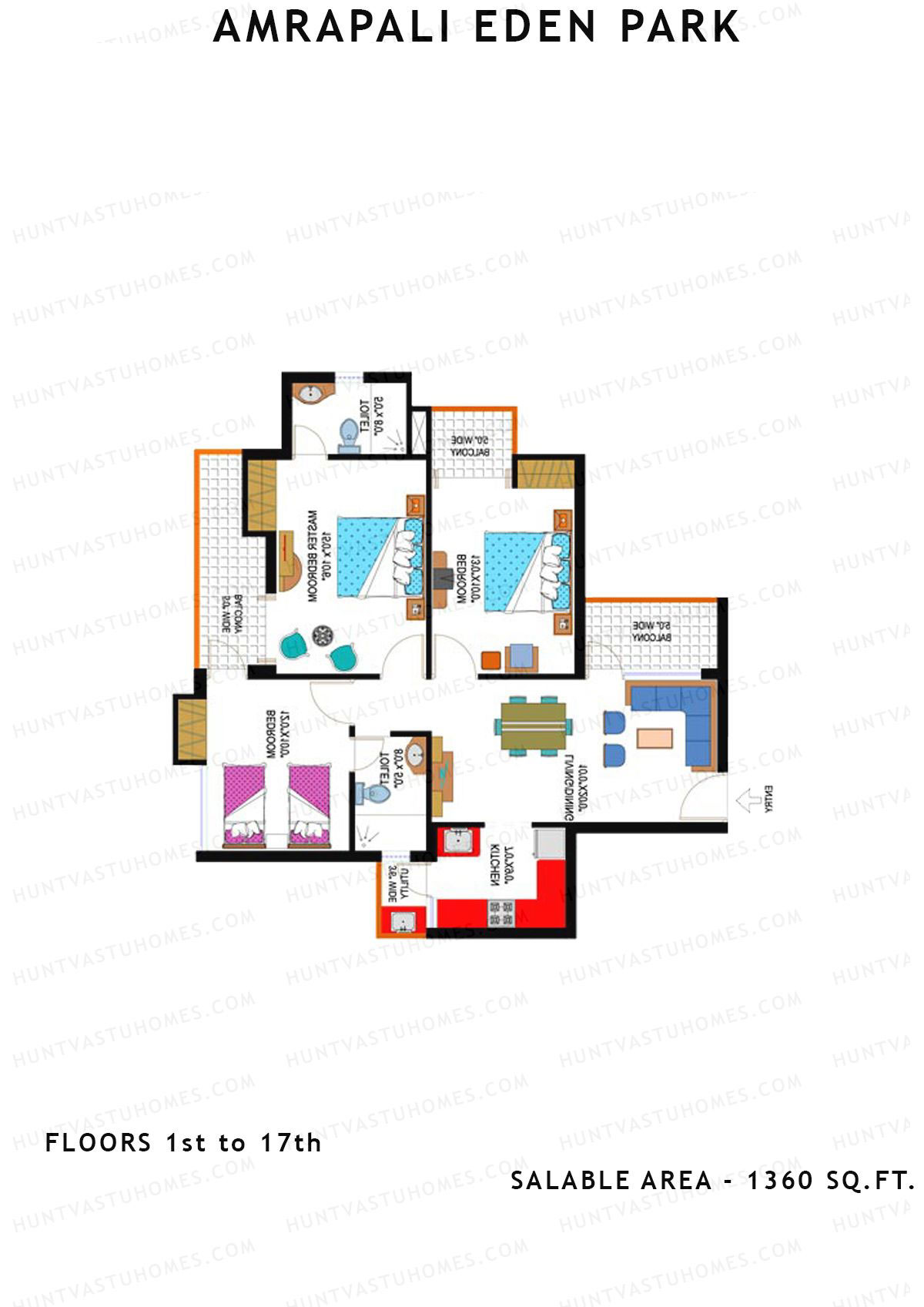Amrapali Eden Park Tower B Unit 4 Floor Plan