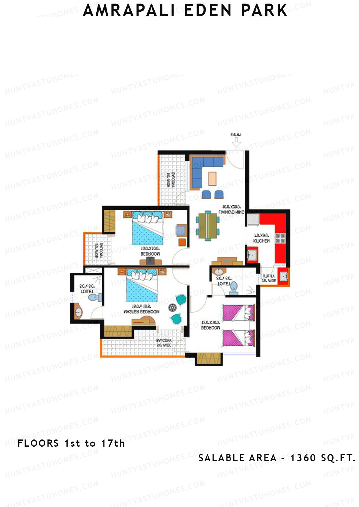 Amrapali Eden Park Tower C Unit 2 Floor Plan