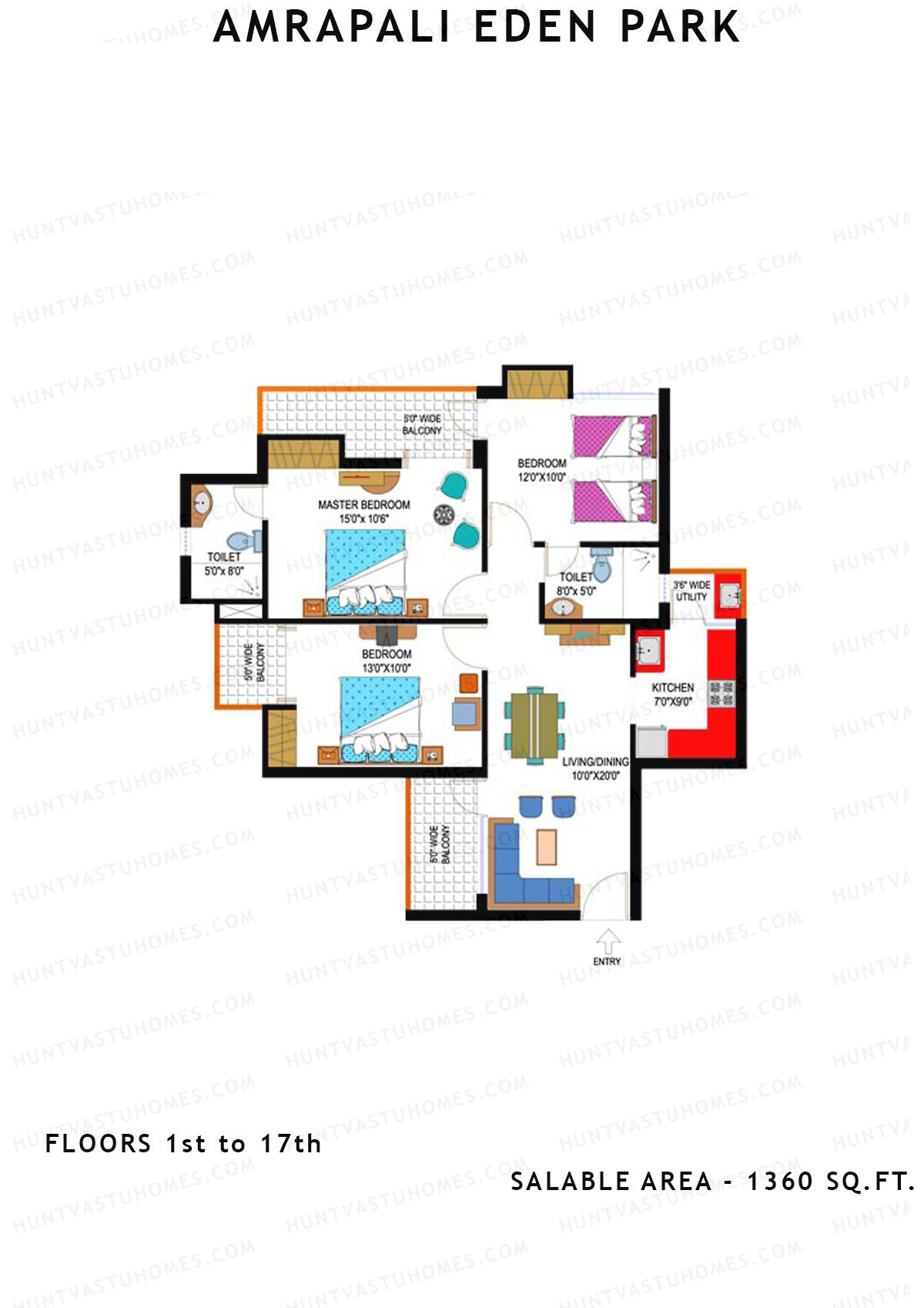 Amrapali Eden Park Tower C Unit 6 Floor Plan