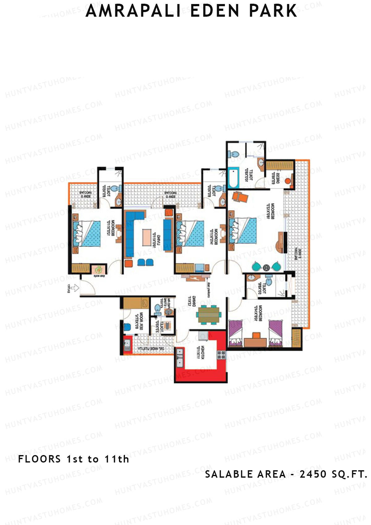Amrapali Eden Park Tower A Unit 3 Floor Plan