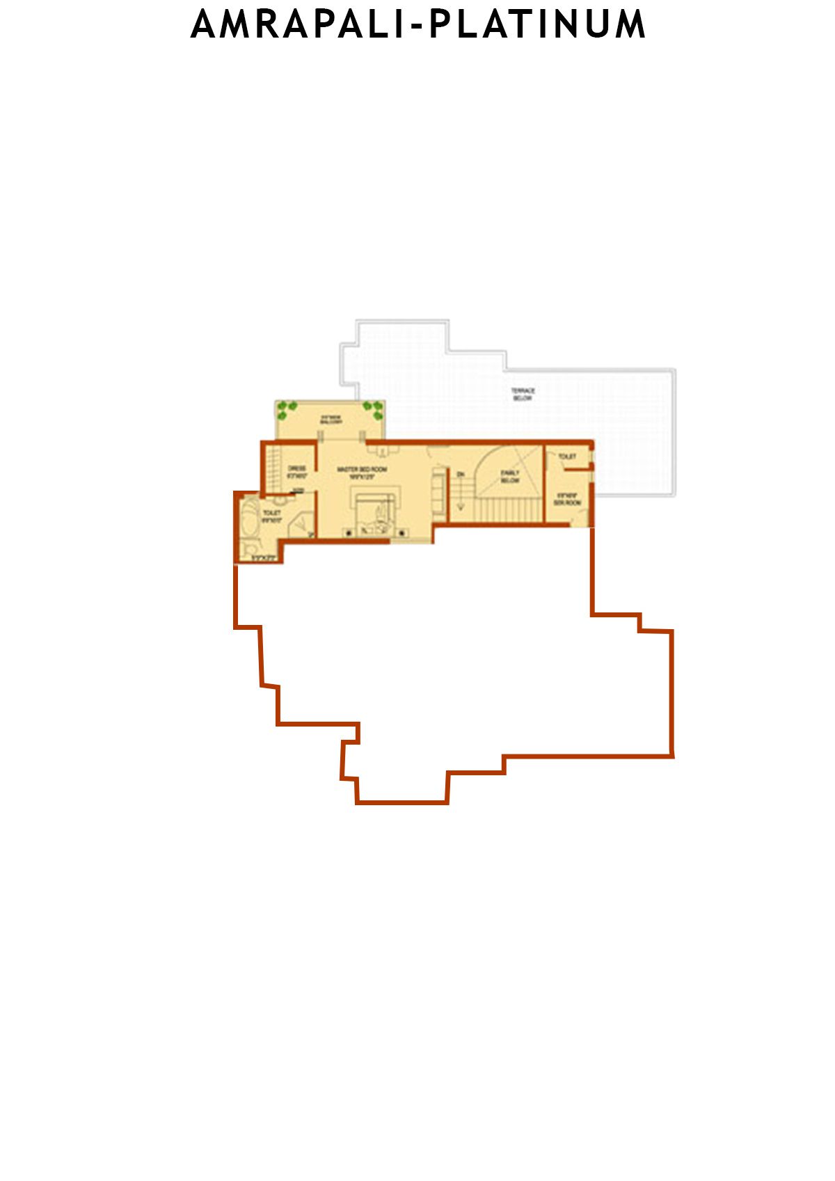 Amrapali Platinum Tower B Unit 3 (Duplex) Floor Plan