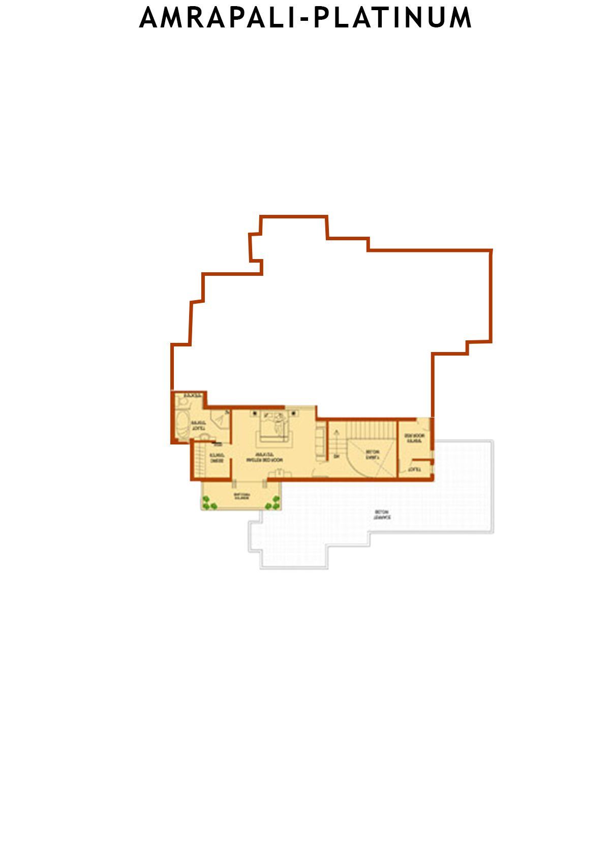 Amrapali Platinum Tower H Unit 4 (Duplex) Floor Plan