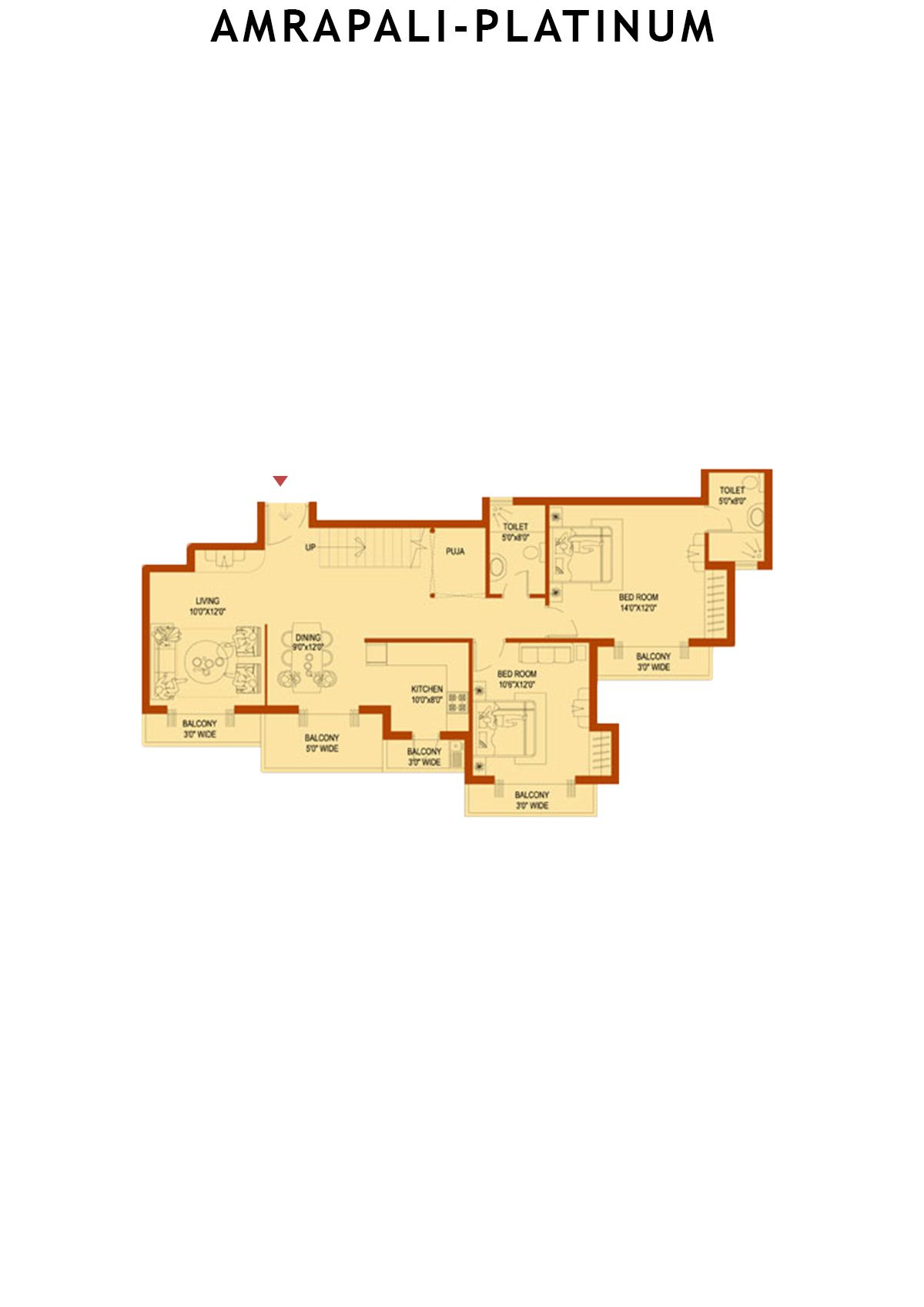Amrapali Platinum Tower B Unit 2 (Penthouse) Floor Plan