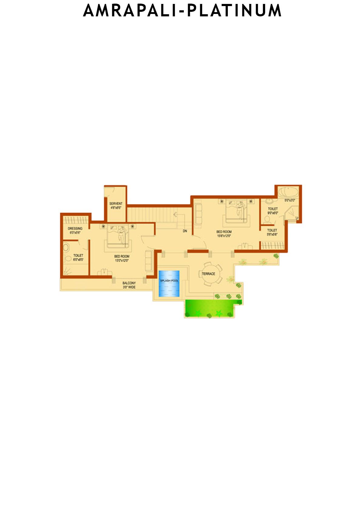 Amrapali Platinum Tower H Unit 2 (Penthouse) Floor Plan