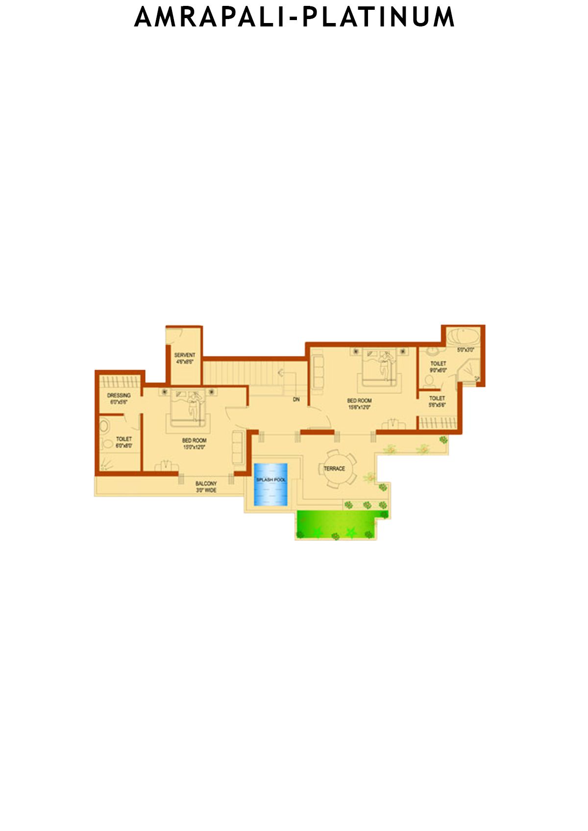 Amrapali Platinum Tower H Unit 2 (Penthouse) Floor Plan
