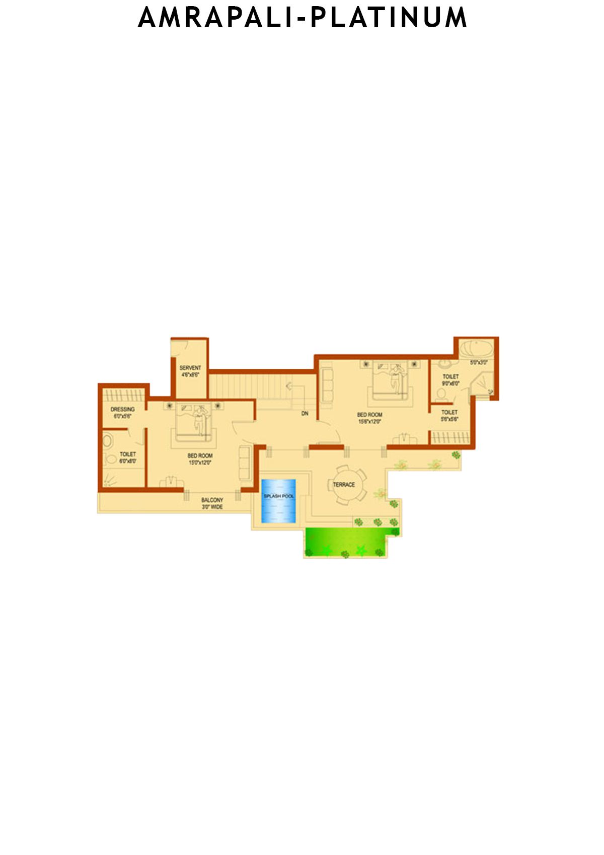 Amrapali Platinum Tower B Unit 2 (Penthouse) Floor Plan