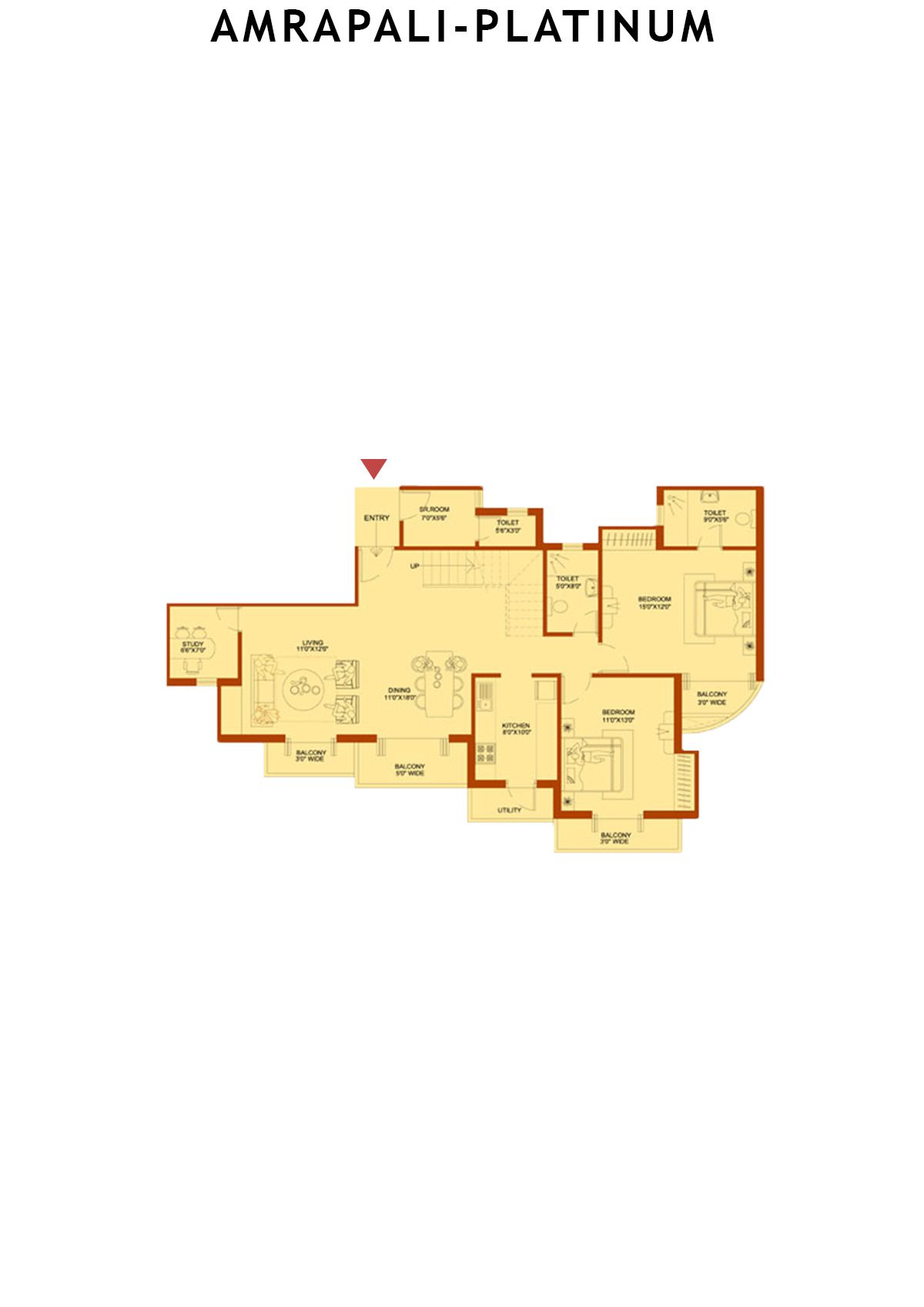 Amrapali Platinum Tower G Unit 2 (Penthouse) Floor Plan