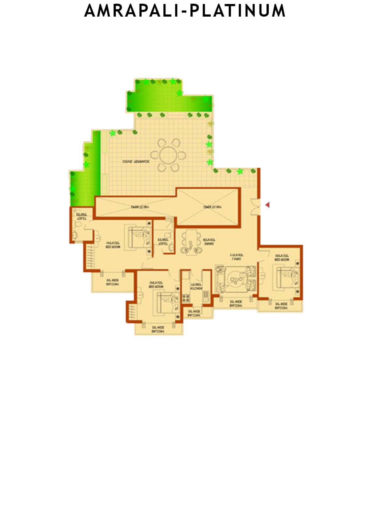 Amrapali Platinum Tower B Unit 3 Floor Plan