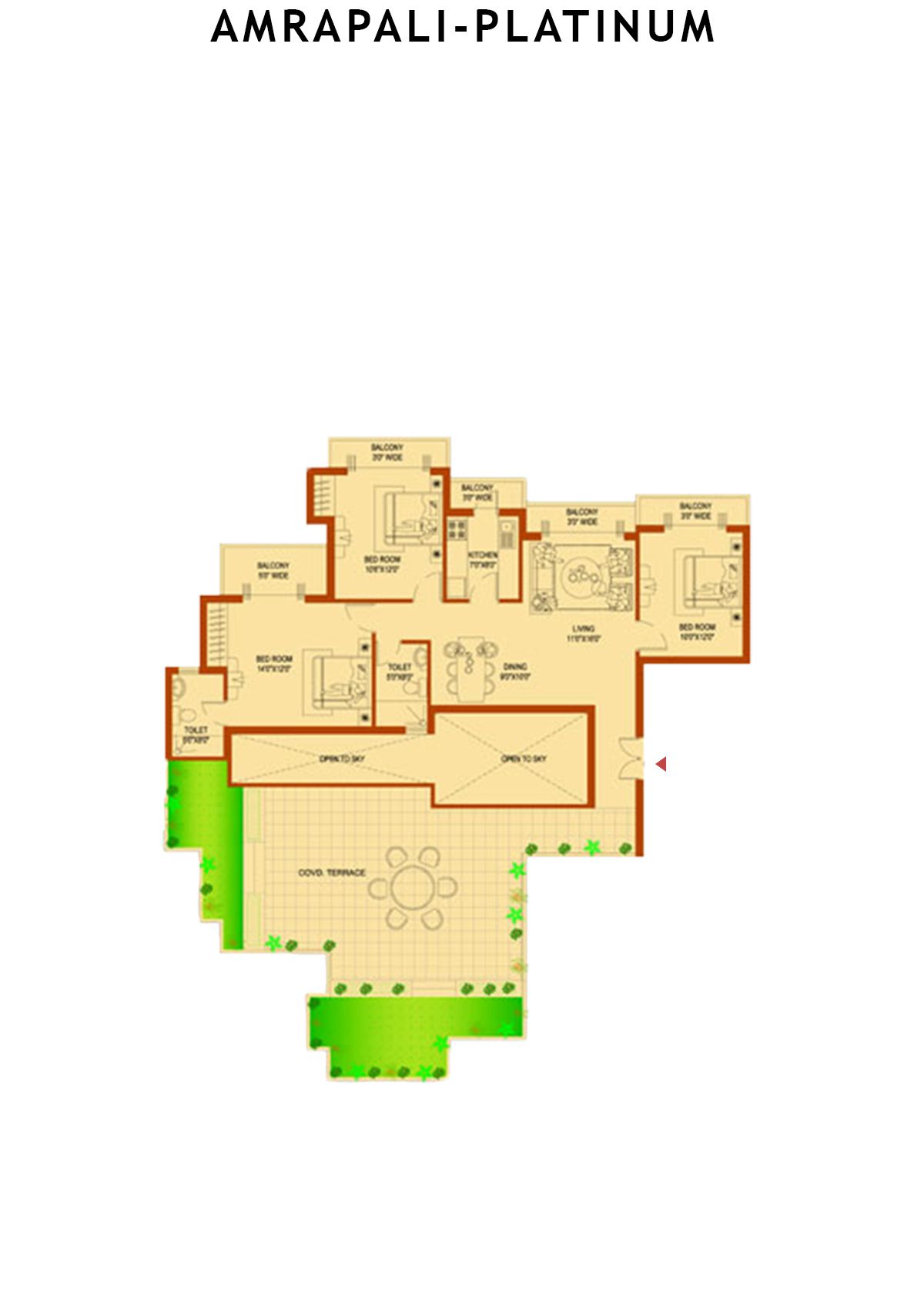 Amrapali Platinum Tower B Unit 4 Floor Plan