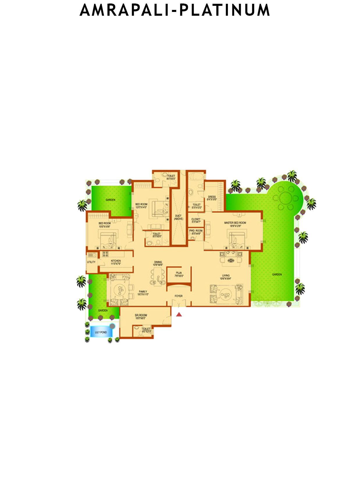 Amrapali Platinum Tower H Unit 3 Floor Plan