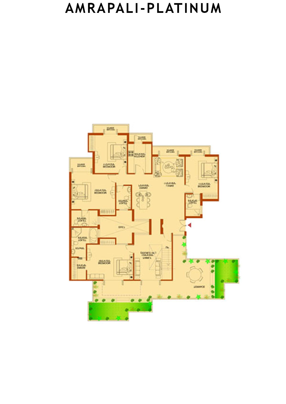 Amrapali Platinum Tower G Unit 4 Floor Plan