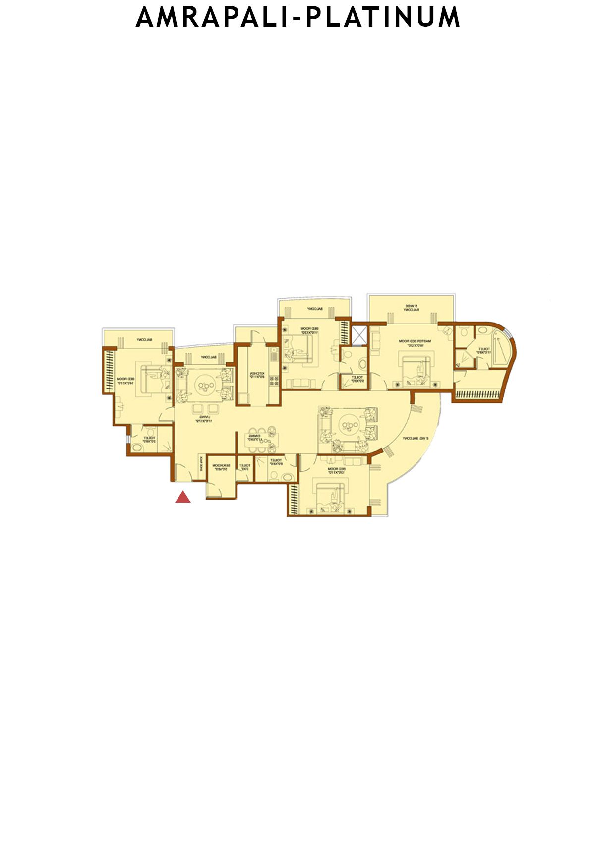 Amrapali Platinum Tower A Unit 1 Floor Plan