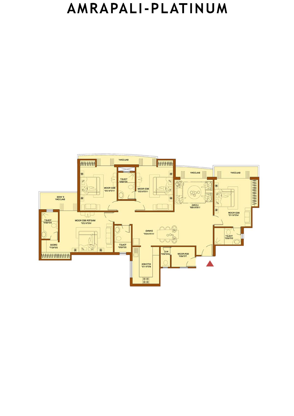 Amrapali Platinum Tower A Unit 3 Floor Plan
